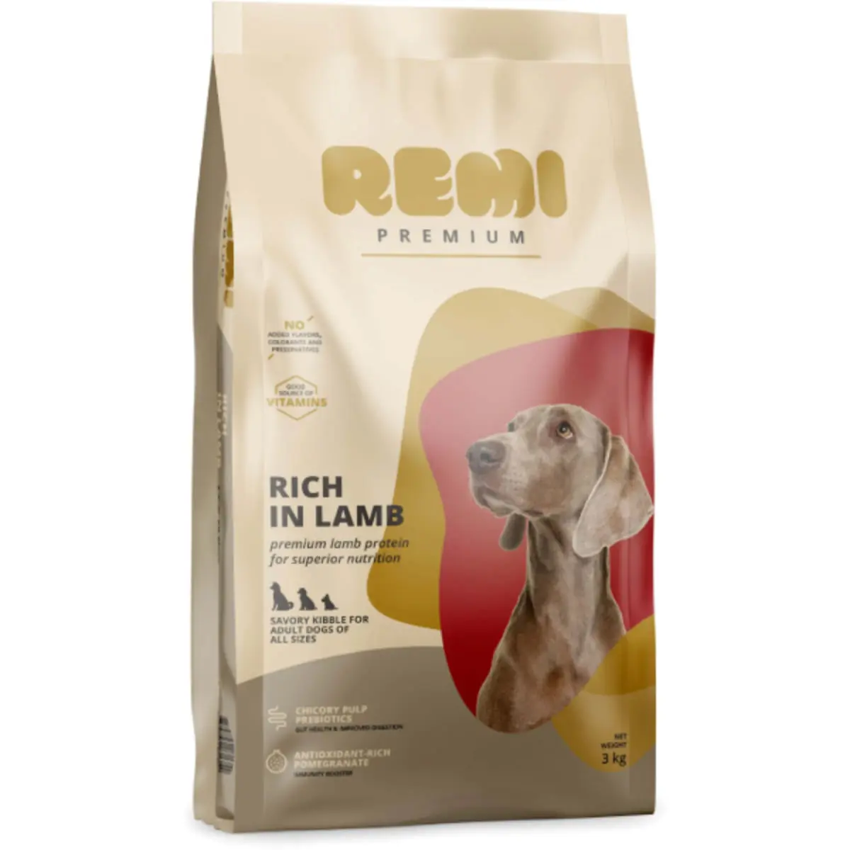 REMI PREMIUM Dog All Sizes, XS-XL, Miel, hrana uscata caini, 3kg