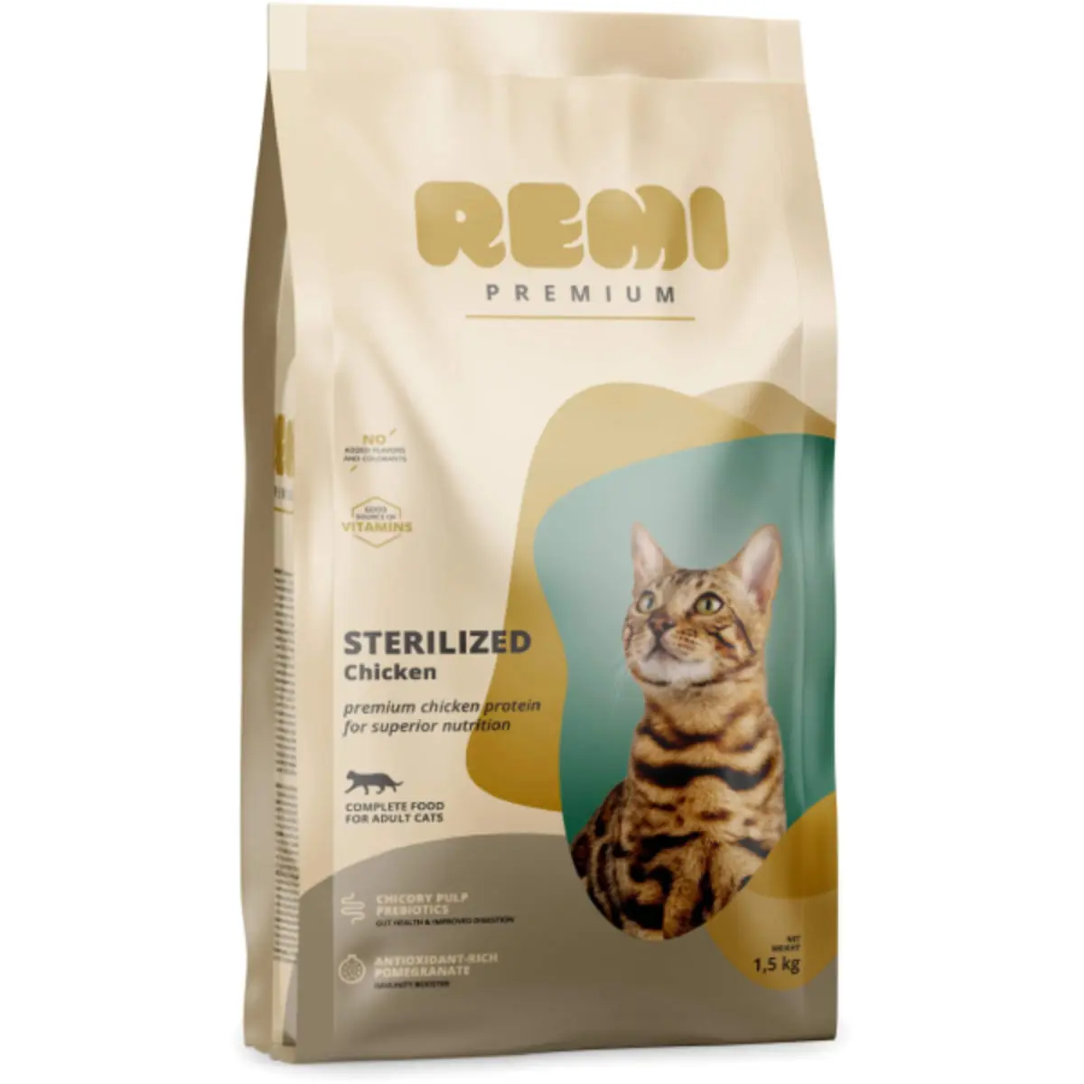REMI PREMIUM Sterilized, Pui, hrana uscata pisici sterilizate, 1.5kg - Image 2