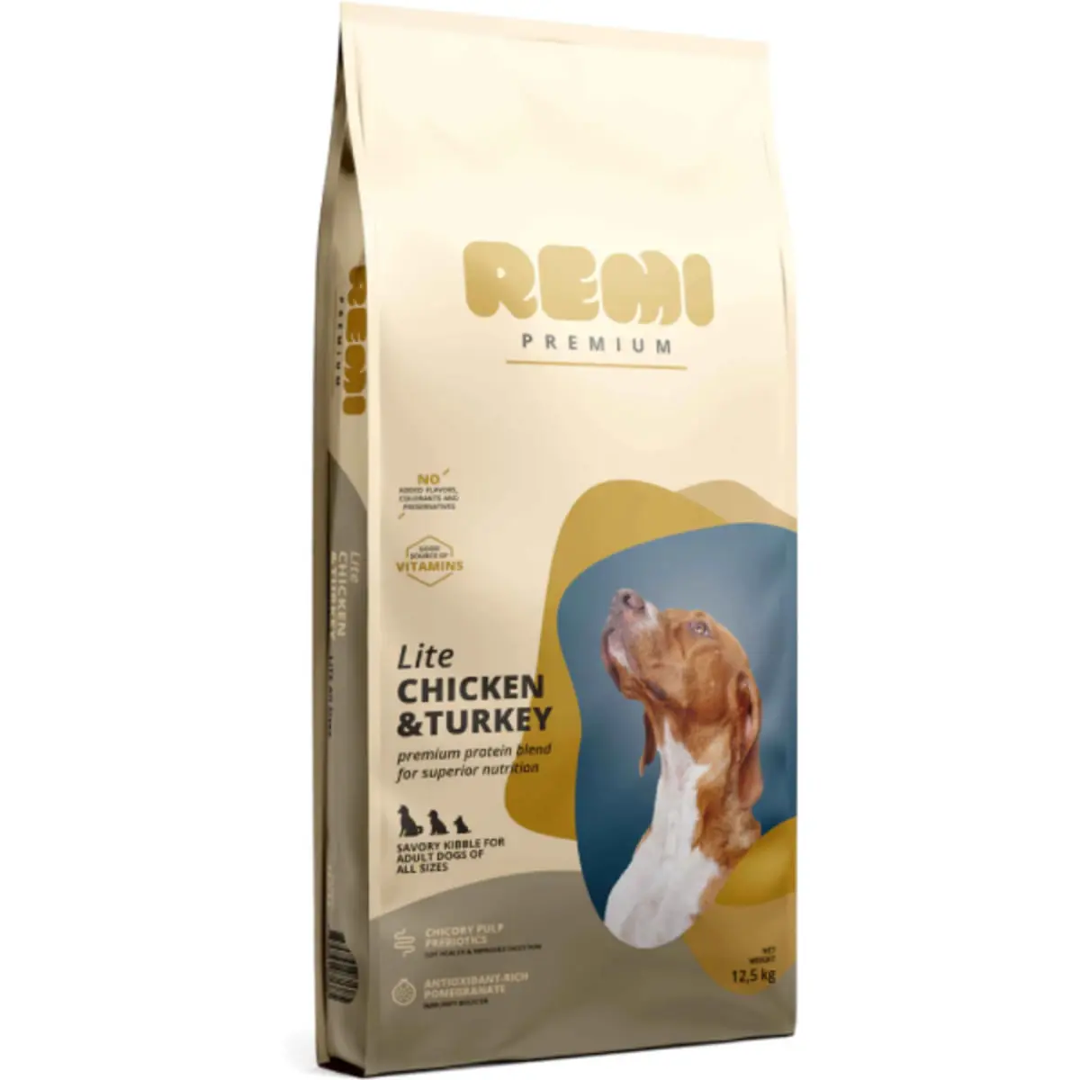 REMI PREMIUM Dog Lite, XS-XL, Pui si Curcan, hrana uscata caini senior, obezitate, 12.5kg - Image 2