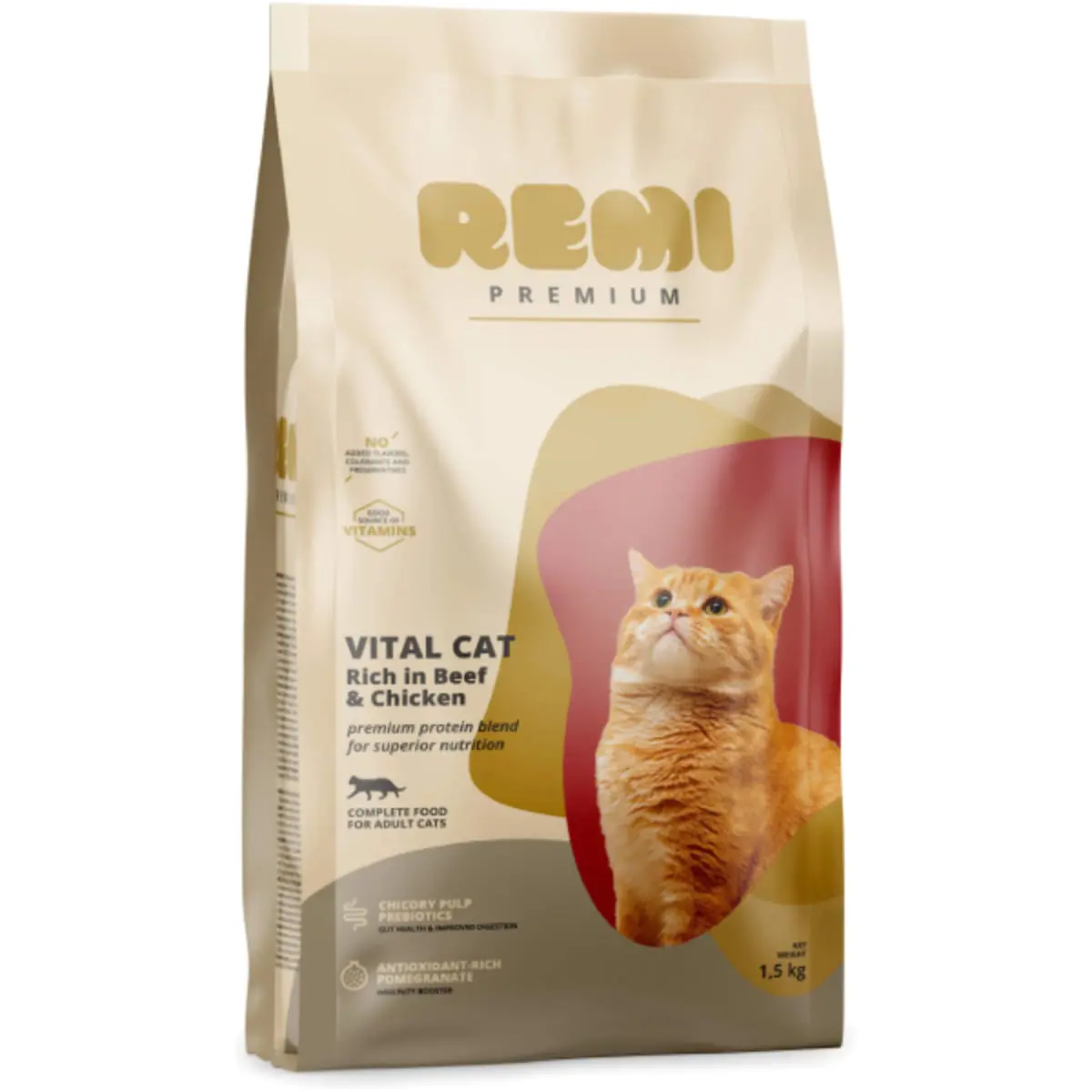 REMI PREMIUM Vital, Vita si Pui, hrana uscata pisici, 1.5kg