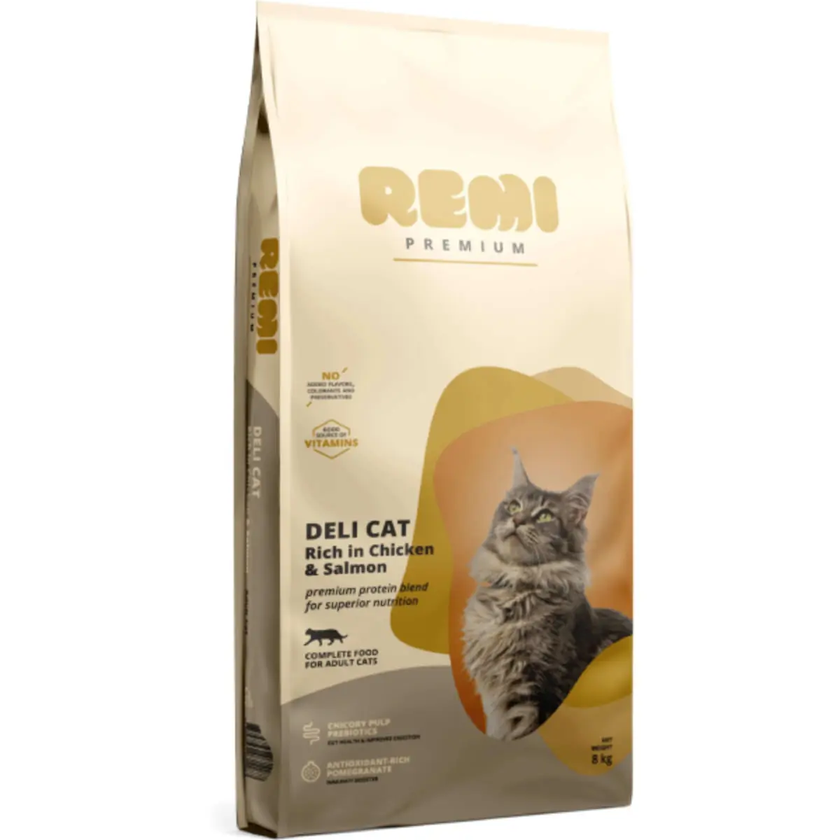 REMI PREMIUM Deli, Pui si Somon, hrana uscata pisici, 8kg - Image 2
