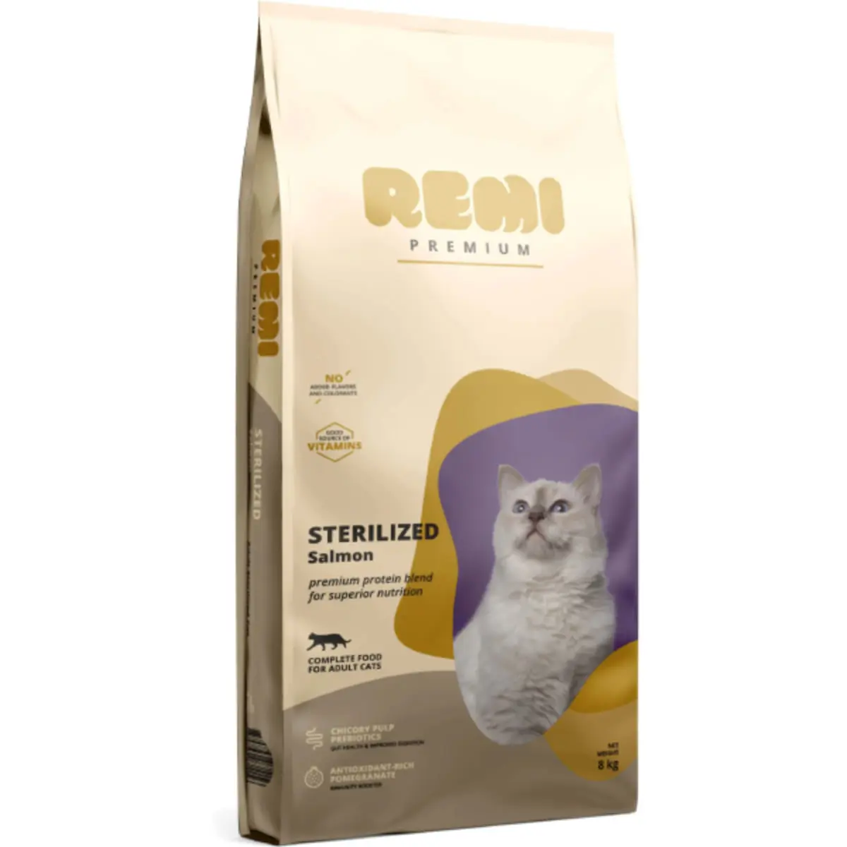 REMI PREMIUM Sterilized, Somon, hrana uscata pisici sterilizate, 8kg