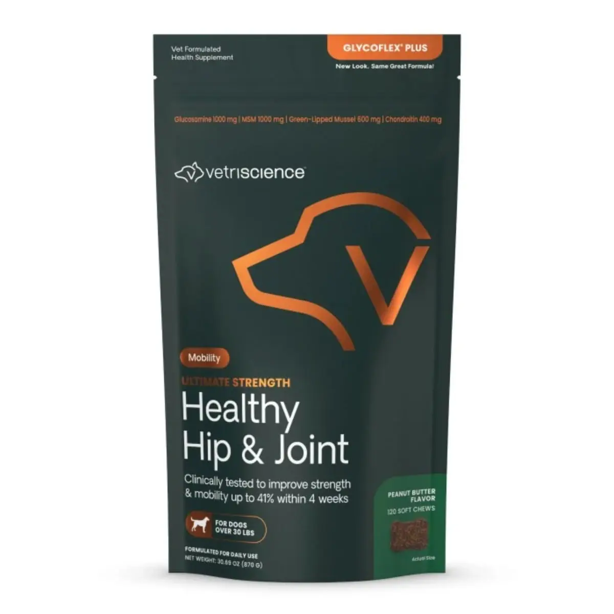 VETRISCIENCE Ultimate Strength Healthy Hip & Joint (Glycoflex Plus), supliment sistem articular caini, Rata, comprimate masticabile VETRISCIENCE Ultimate Strength Healthy Hip & Joint (Glycoflex Plus), M-XL, supliment sistem articular caini, Rata, punguta - Image 2