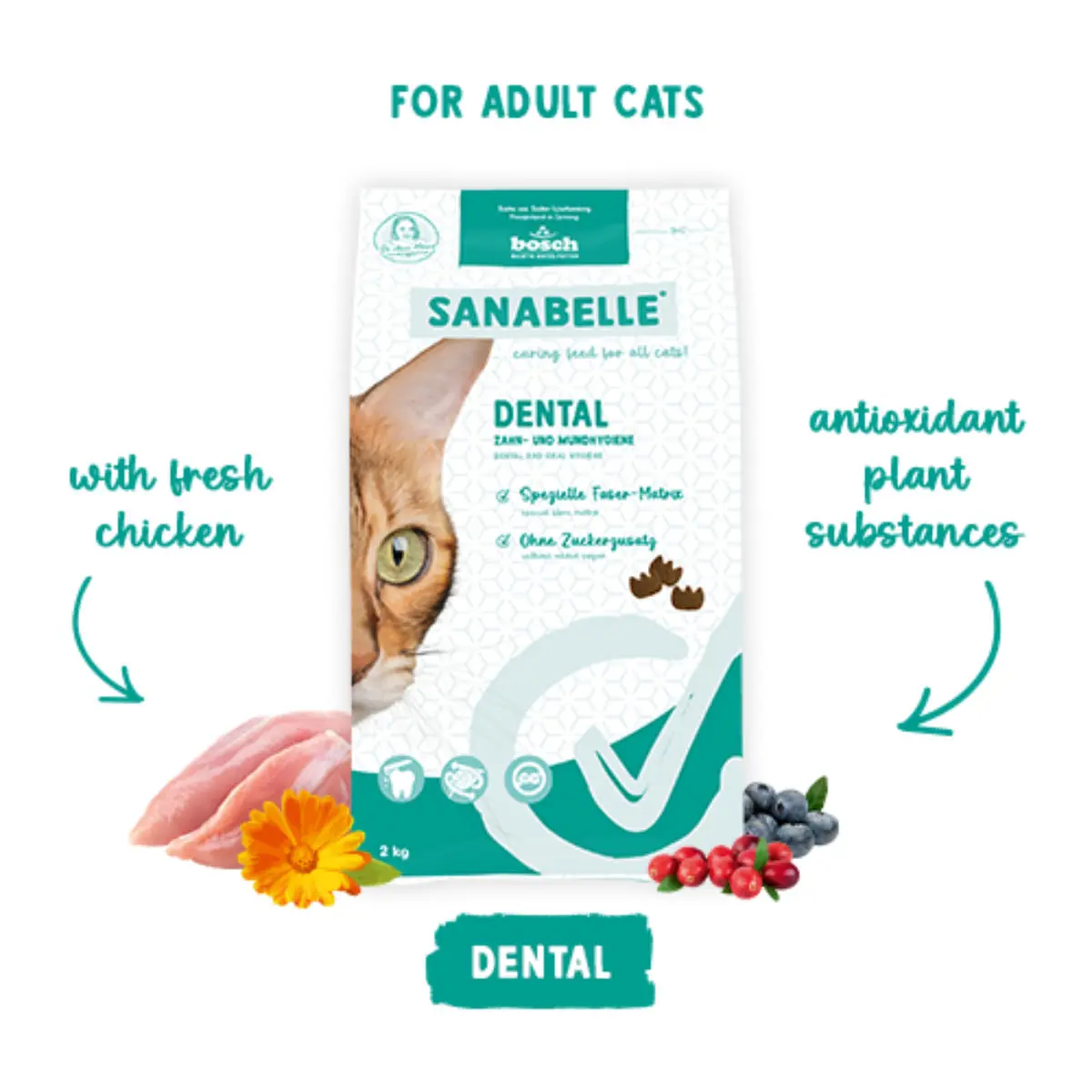 SANABELLE Dental, Pasare, hrana uscata pisici, sensibilitati dentare, 400g - Image 4