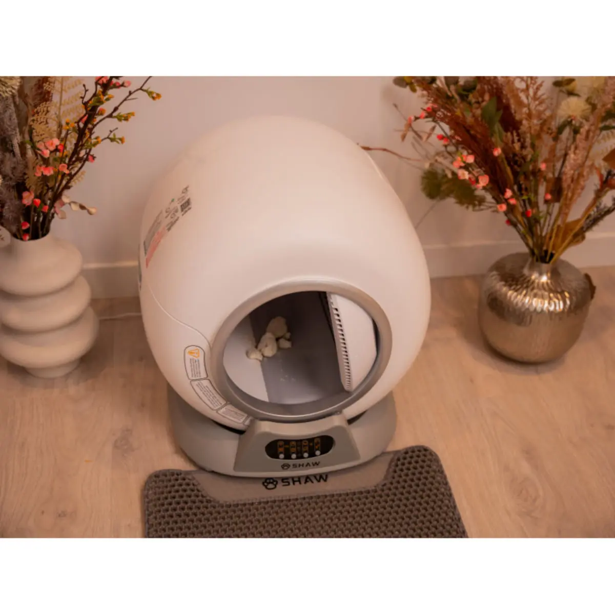 SHAW Smart V2, litiera automata pisici, cu filtru, auto-curatare, aplicatie mobila, sterilizare, alb, ⌀24.5x48x50.1 cm - Image 6