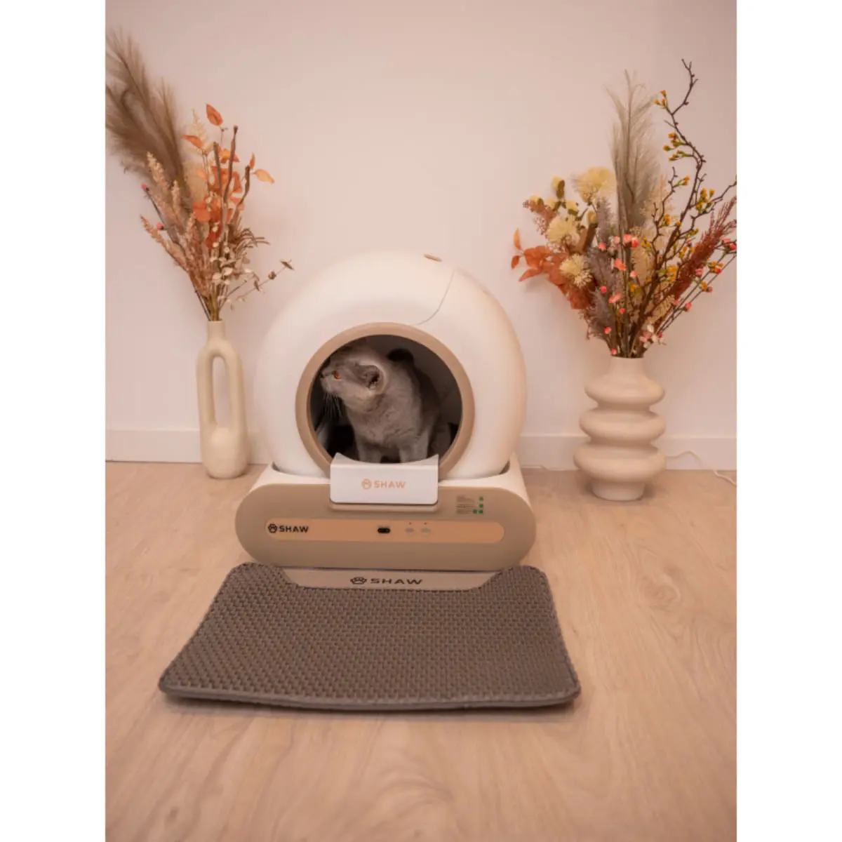 SHAW Smart Plus, litiera automata pisici, cu filtru, auto-curatare, aplicatie mobila, ionizare, alb, ⌀24.5x53x48.5x50.5 cm - Image 8