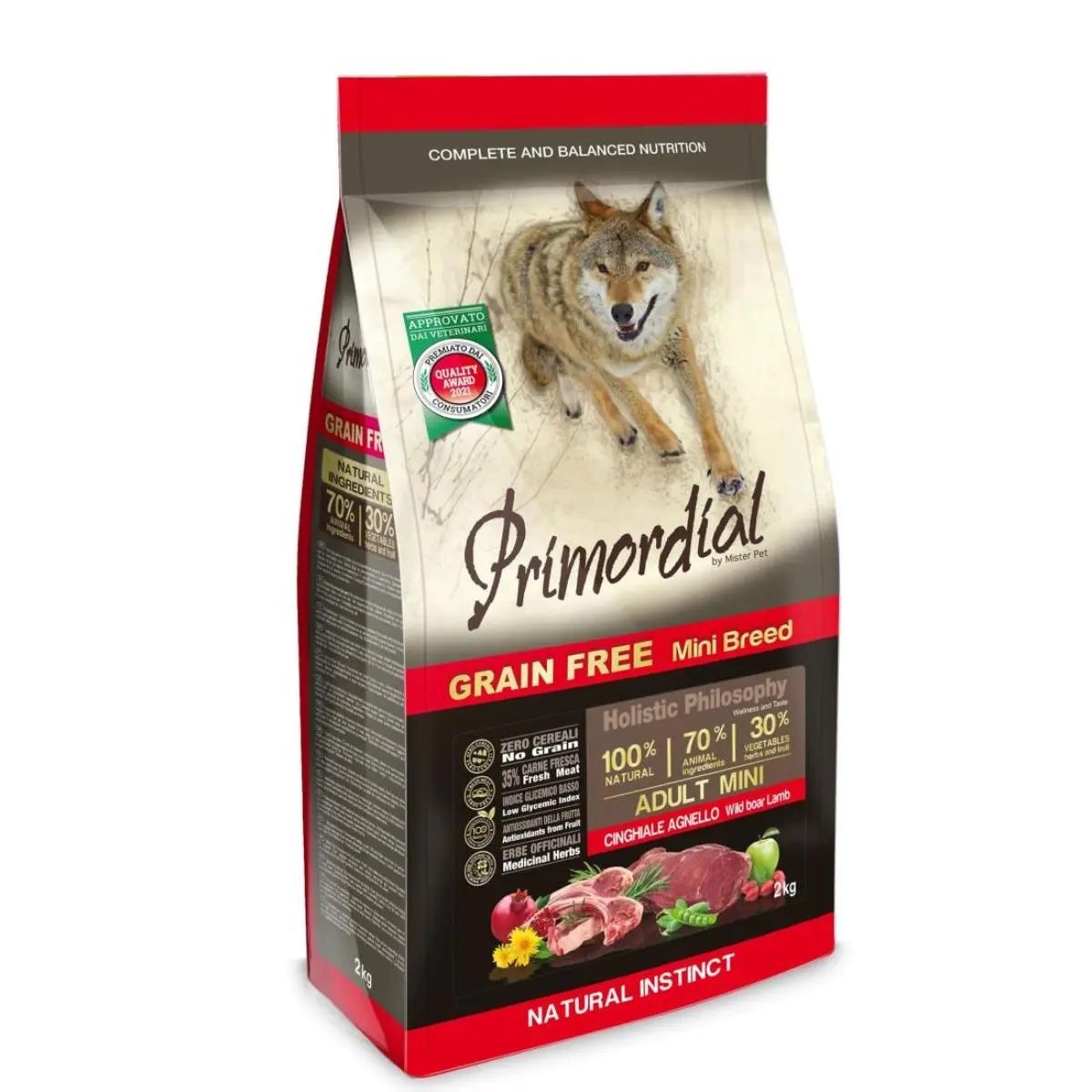 PRIMORDIAL Holistic Mini, XS-S, Mistret si Miel, hrana uscata fara cereale caini, 2kg