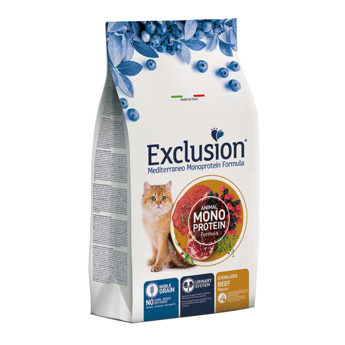 EXCLUSION Mediterraneo Monoprotein Sterilised, Vita, hrana uscata monoproteica pisici sterilizate, 12kg