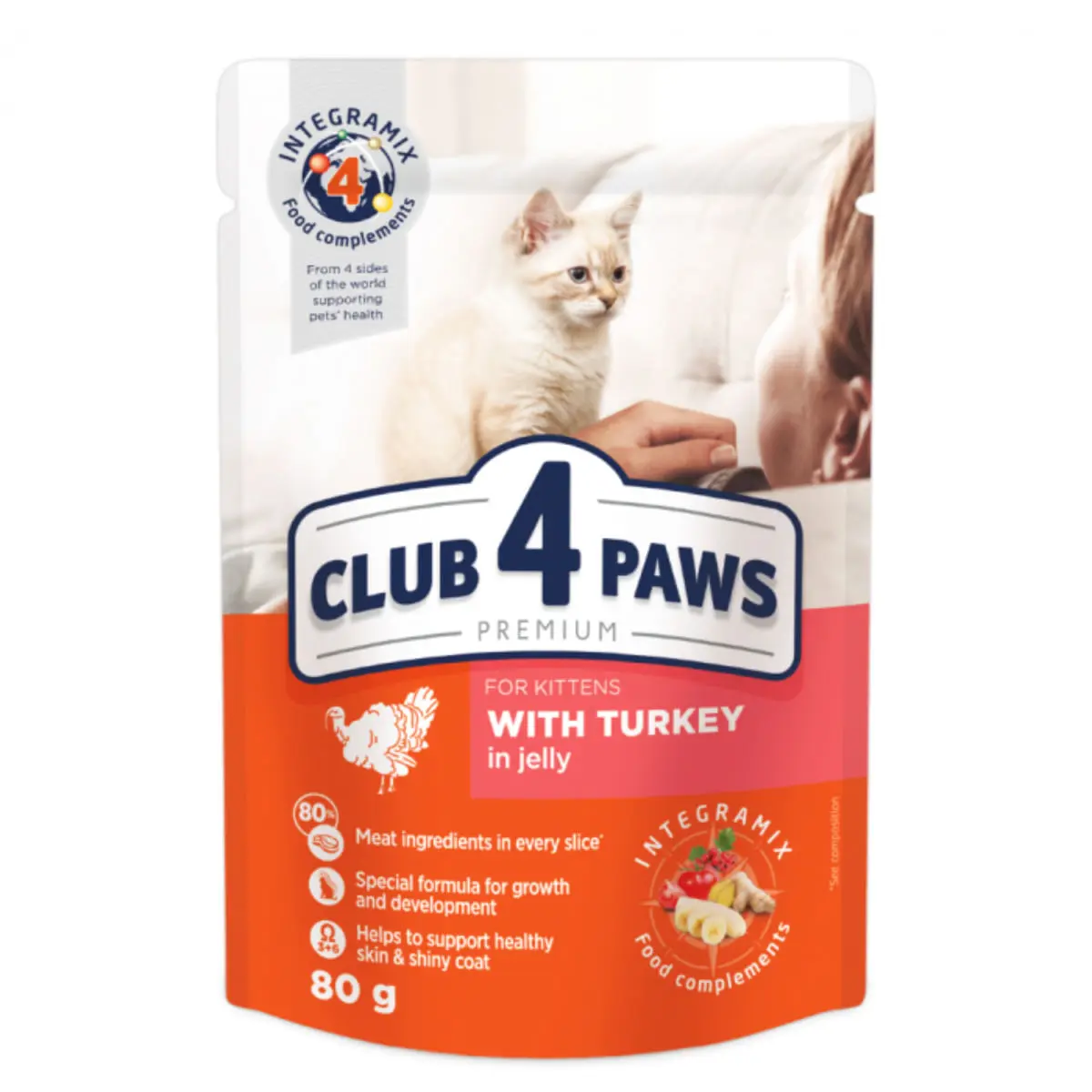 CLUB 4 PAWS, Curcan, plic hrana umeda pisici, (in aspic), 85g - Image 2