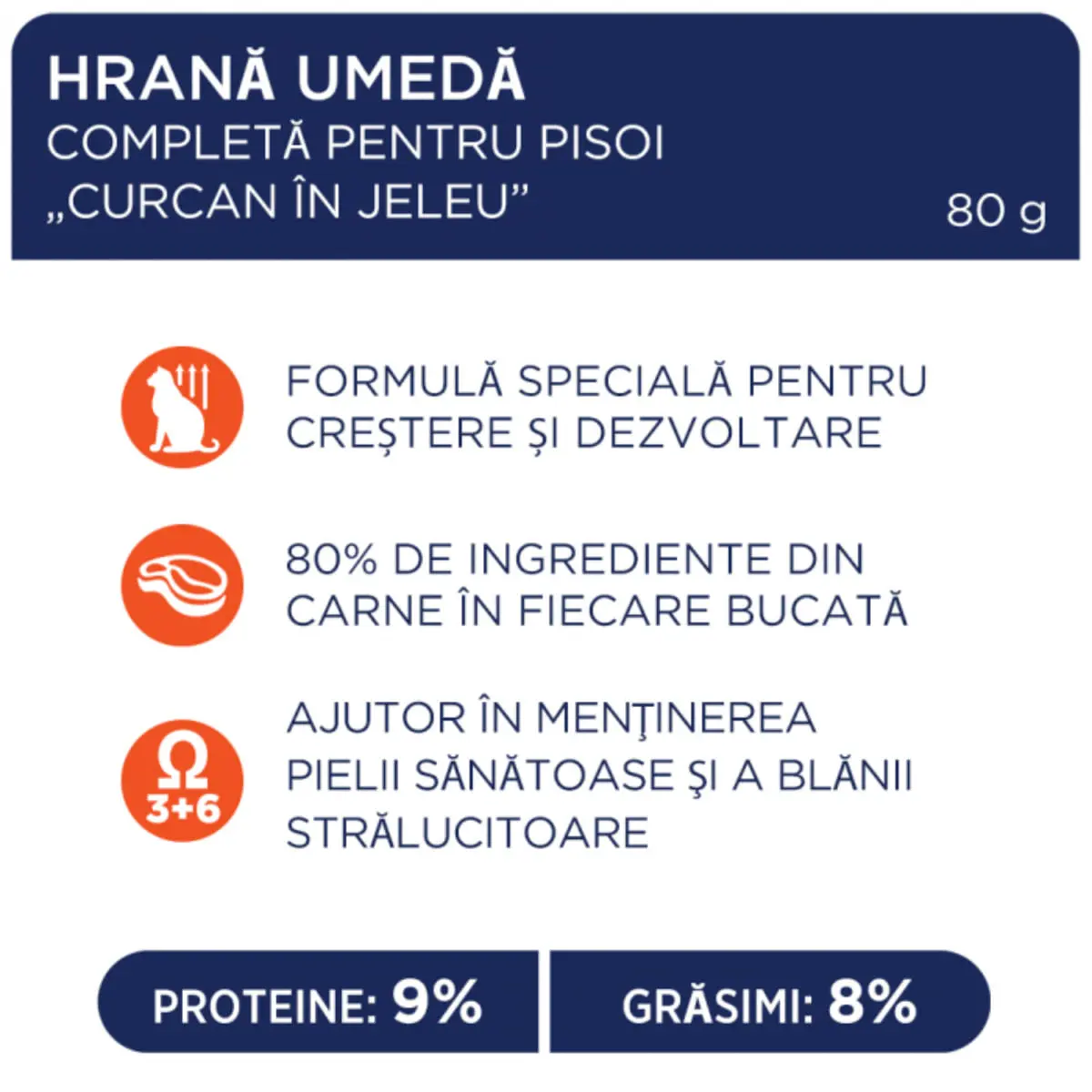 CLUB 4 PAWS, Curcan, plic hrana umeda pisici, (in aspic), 85g - Image 3