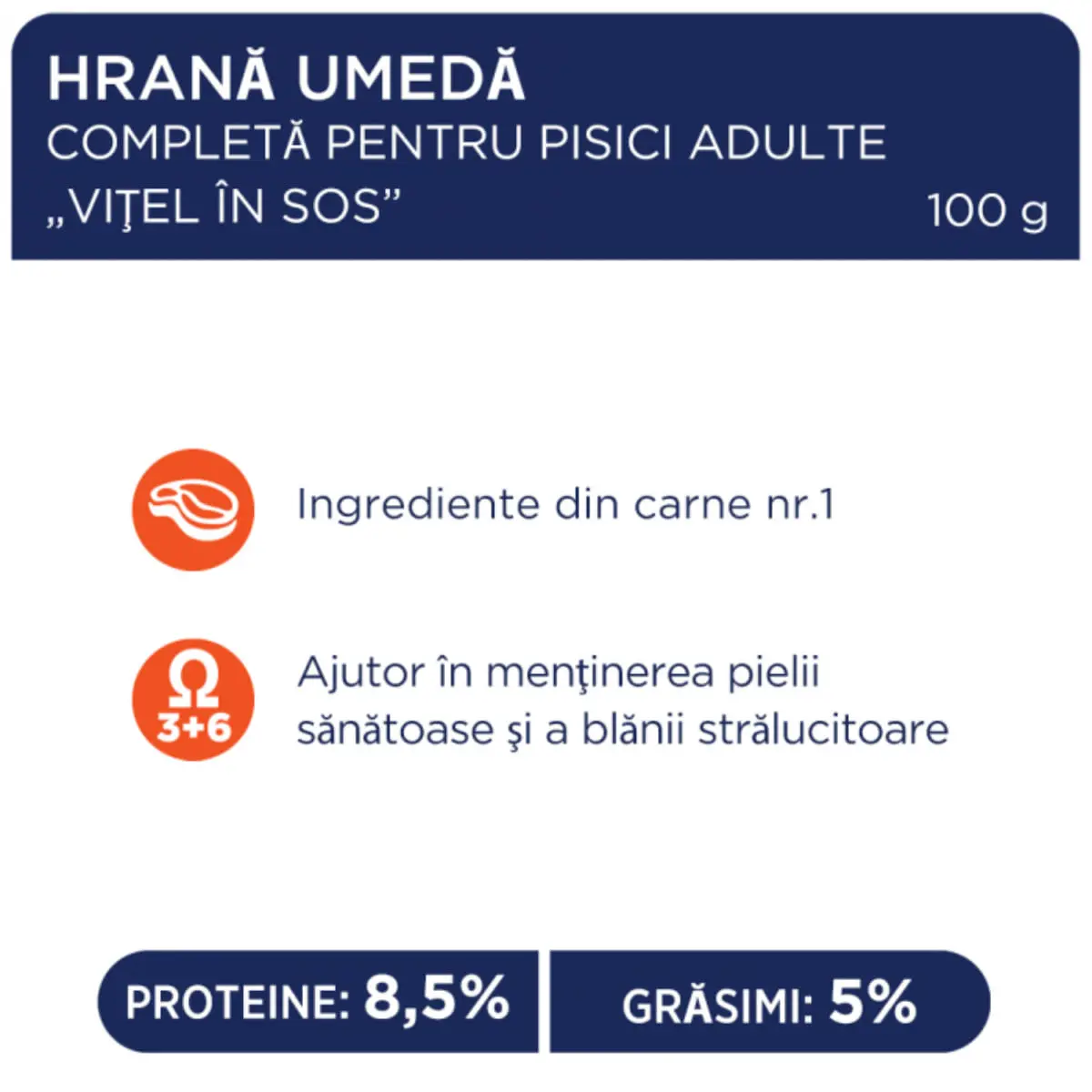 CLUB 4 PAWS, Vita, plic hrana umeda pisici, (in sos), 85g - Image 3