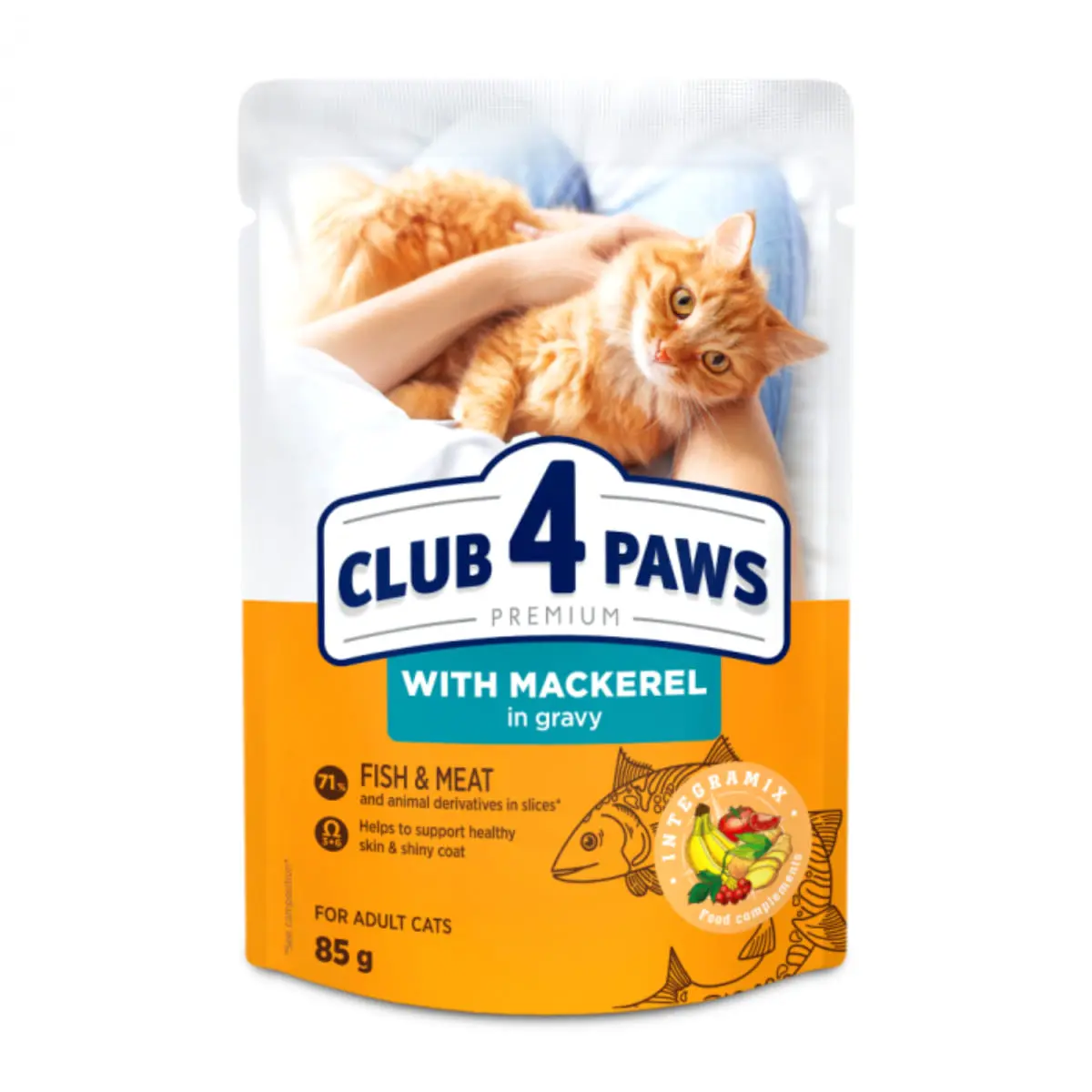 CLUB 4 PAWS, Macrou, plic hrana umeda pisici, (in sos), bax, 85g x 24buc