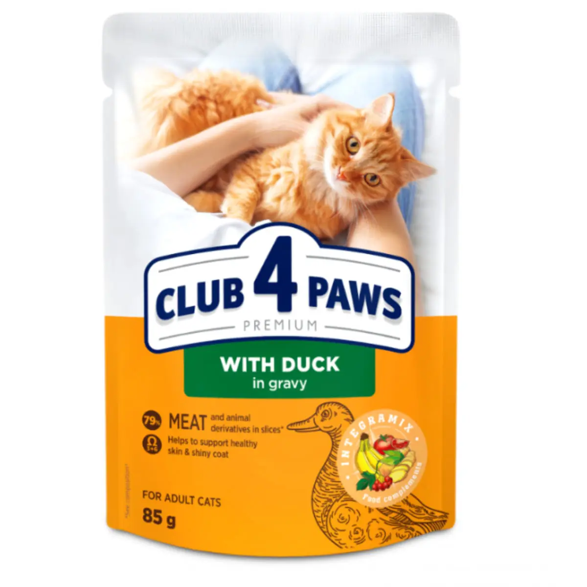 CLUB 4 PAWS, Rata, plic hrana umeda pisici, (in sos), 85g