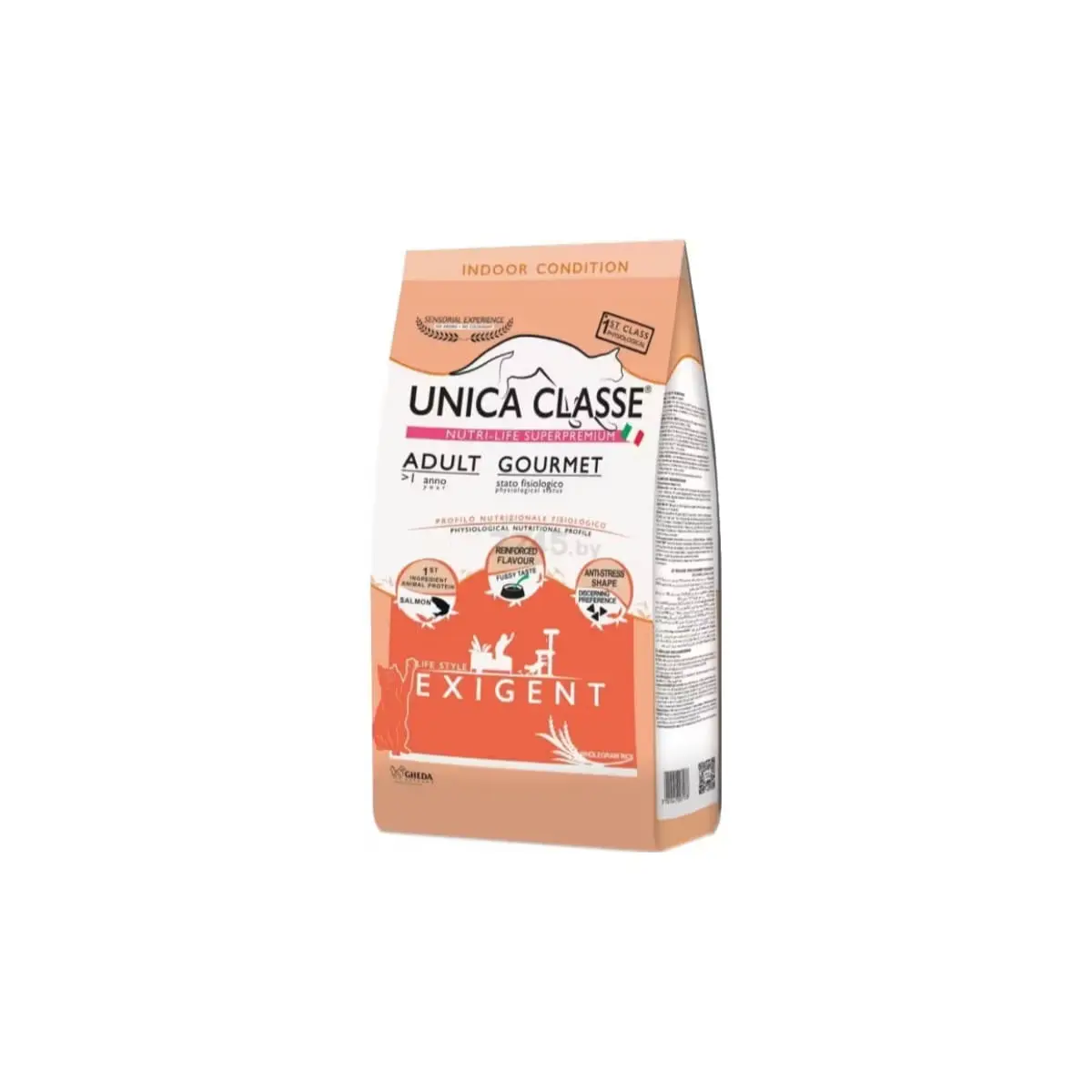 UNICA Classe Gourmet Exigent, Somon si orez brun, hrana uscata pisici, apetit capricios, 10kg