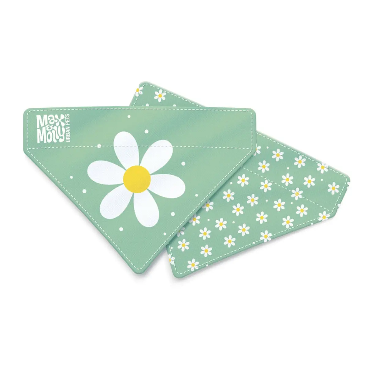 MAX & MOLLY Bandana Margarite, accesoriu bandana caini, poliester, verde, M-L(22.5 x 17   x 4.5cm)