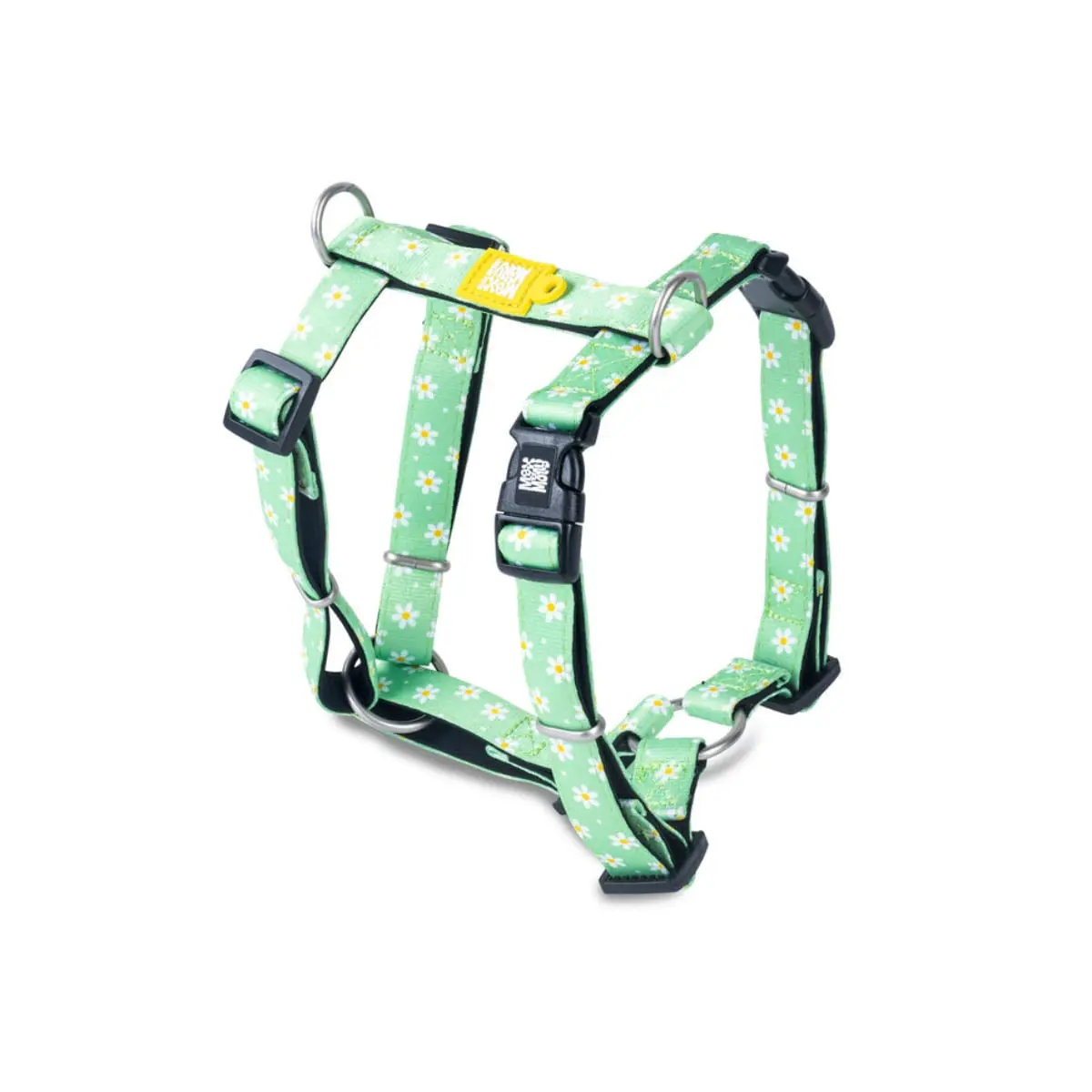 MAX & MOLLY Margarite, ham prindere dubla(piept&spate) caini, poliester, verde, catarama trident, M(59-72  x 2cm)