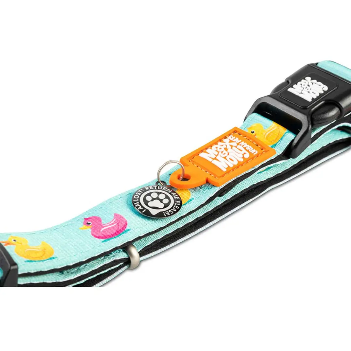 MAX & MOLLY Smart ID Ducklings, zgarda caini, ajustabila, poliester, albastru, catarama trident, S - Image 3