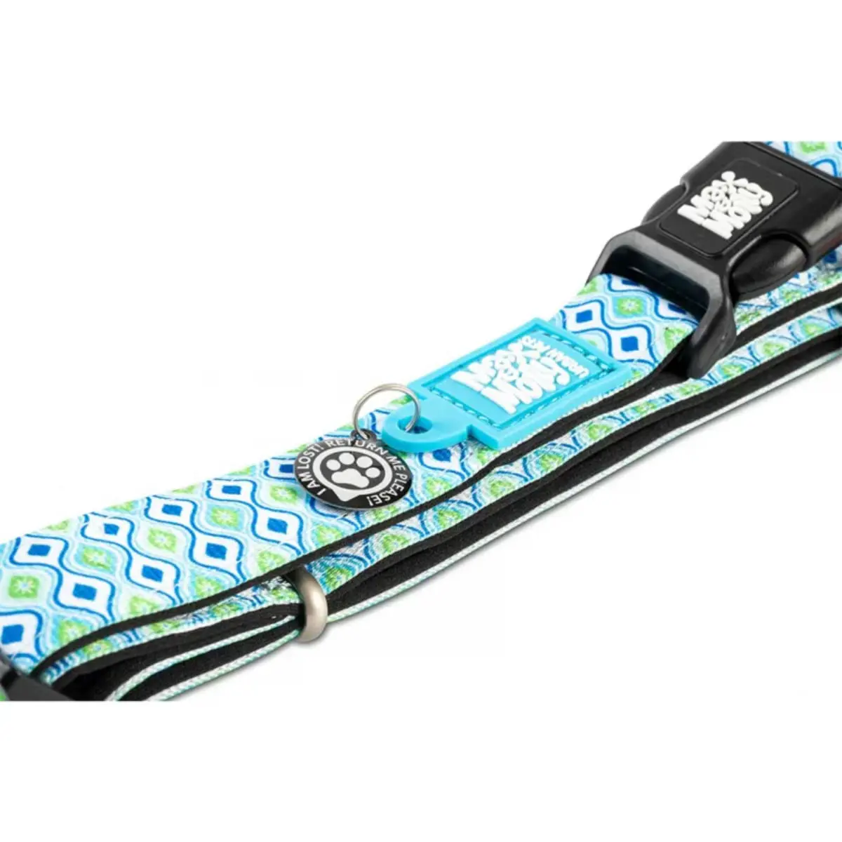 MAX & MOLLY Smart ID Retro Blue, zgarda caini, ajustabila, poliester, bleu, catarama trident, M(34-55  x 2cm) - Image 3