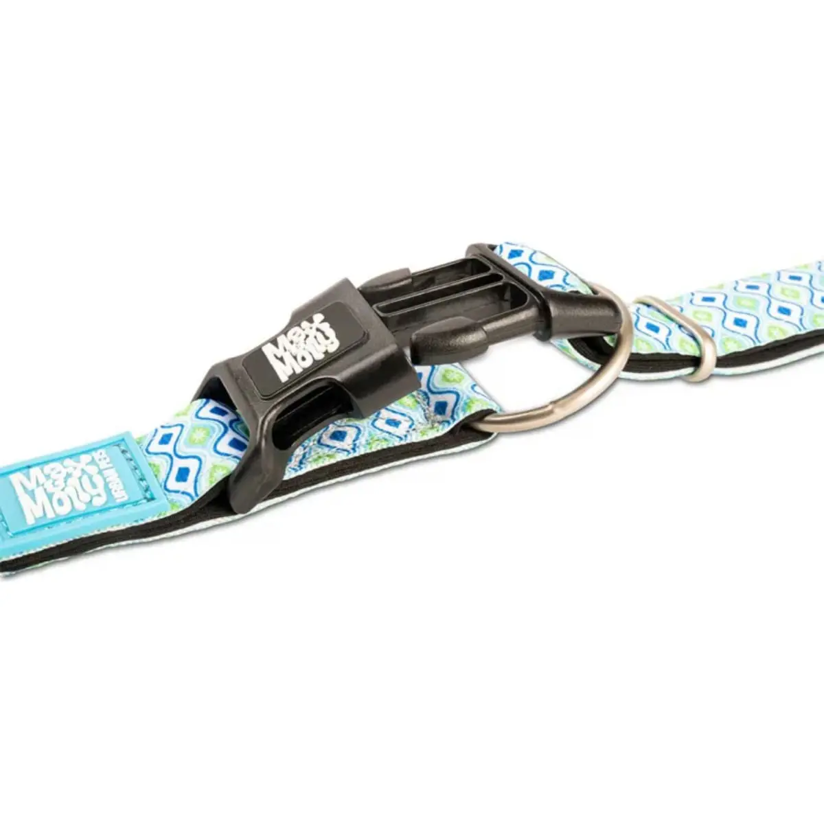 MAX & MOLLY Smart ID Retro Blue, zgarda caini, ajustabila, poliester, bleu, catarama trident, M(34-55  x 2cm) - Image 5