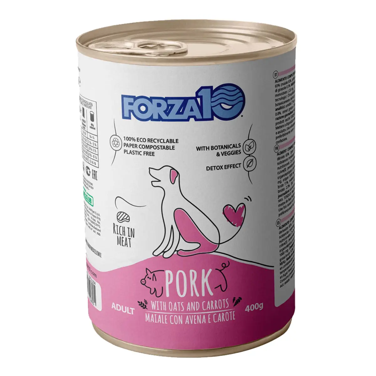 FORZA10 Maintenance, XS-XL, Porc si Morcov, conserva hrana umeda caini, (pate), 400g