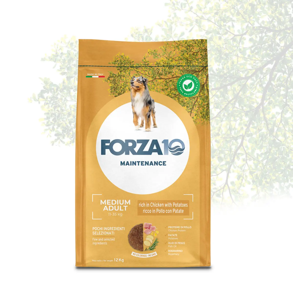 FORZA10 Maintenance Medium Adult, M, Pui si Cartofi, hrana uscata caini, 12kg