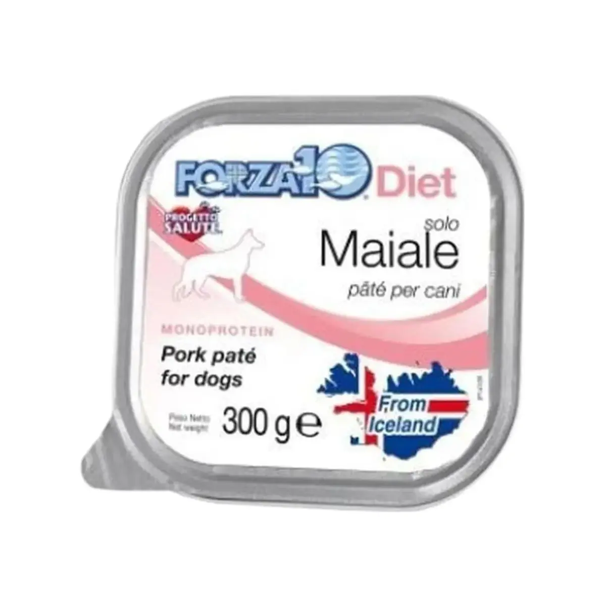 FORZA10 Monodiet Solo, XS-XL, Porc, dieta veterinara, tavita hrana umeda monoproteica caini, alergii, (pate), 300g