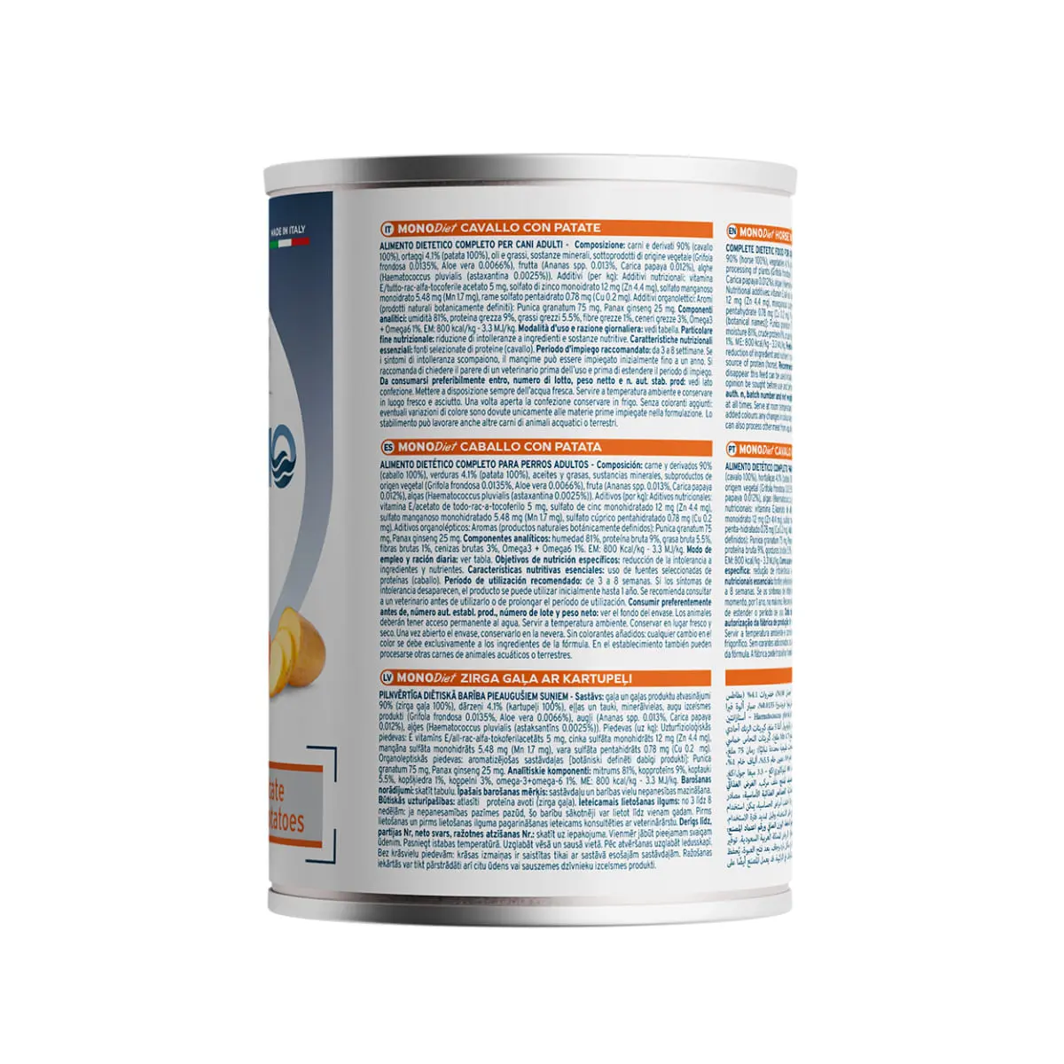 FORZA10 Monodiet, XS-XL, Cal si Cartofi, dieta veterinara, conserva hrana umeda monoproteica caini, alergii, (pate), 400g - Image 3