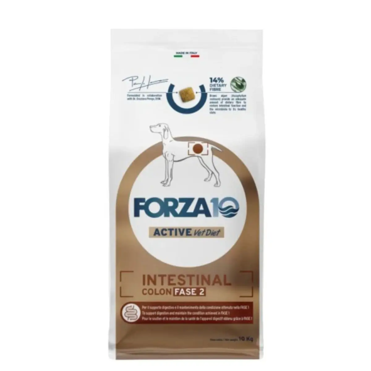 FORZA10 Active VetDiet Intestinal Colon Fase 2, XS-XL, Peste, dieta veterinara, hrana uscata monoproteica caini, sistem digestiv, 10kg