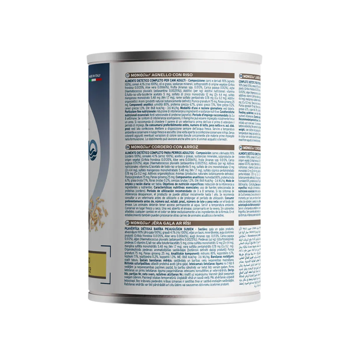 FORZA10 Monodiet, XS-XL, Miel si Orez, dieta veterinara, conserva hrana umeda monoproteica caini, alergii, (pate), 400g - Image 3