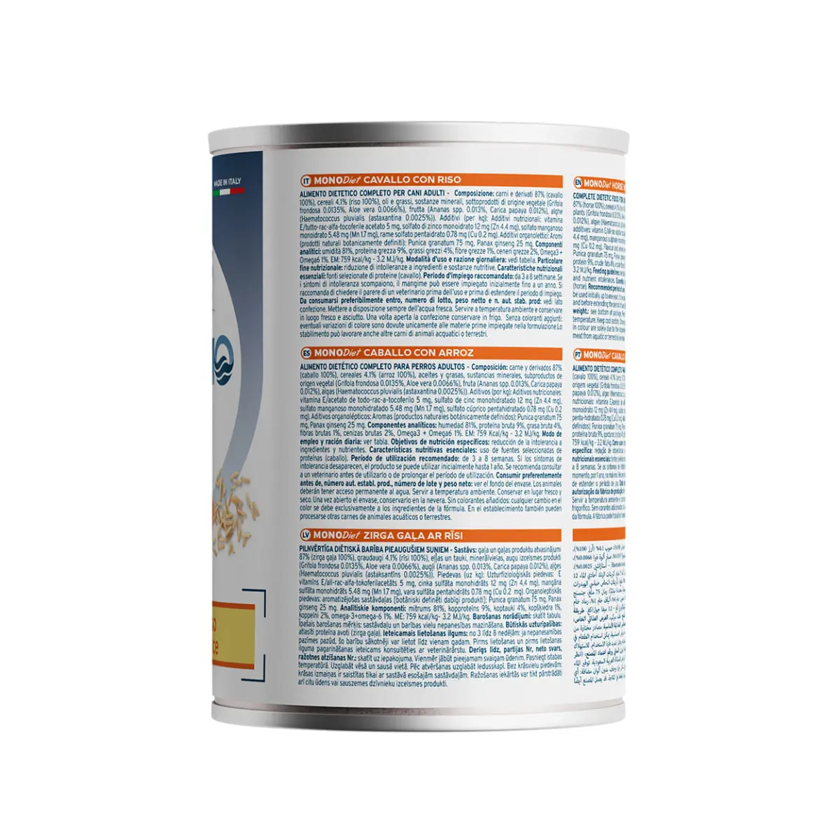 FORZA10 Monodiet, XS-XL, Cal si Orez, dieta veterinara, conserva hrana umeda monoproteica caini, alergii, (pate), 400g - Image 3