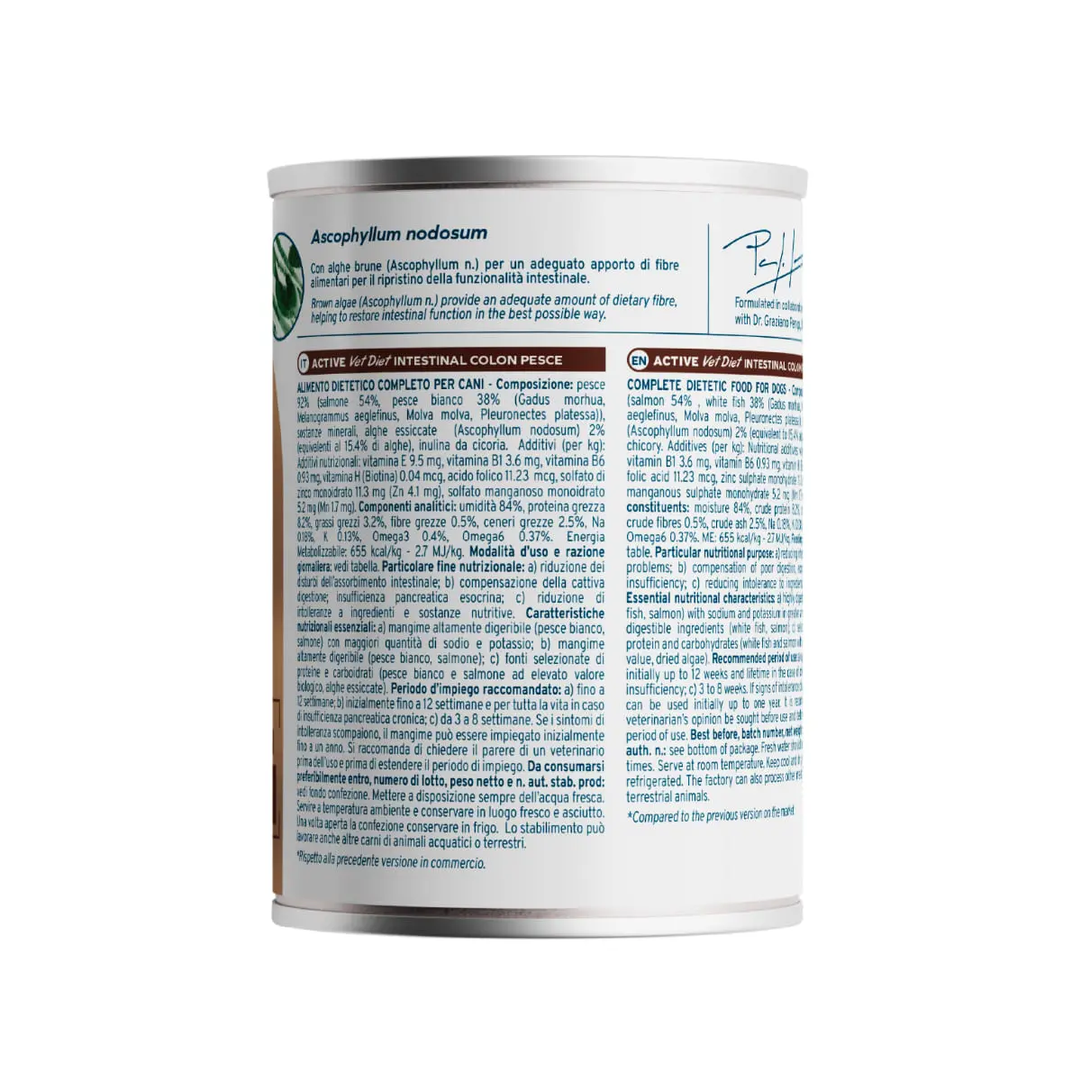 FORZA10 Active VetDiet Intestinal Colon, XS-XL, Peste, dieta veterinara, conserva hrana umeda fara cereale caini, sistem digestiv, (pate), 390g - Image 3