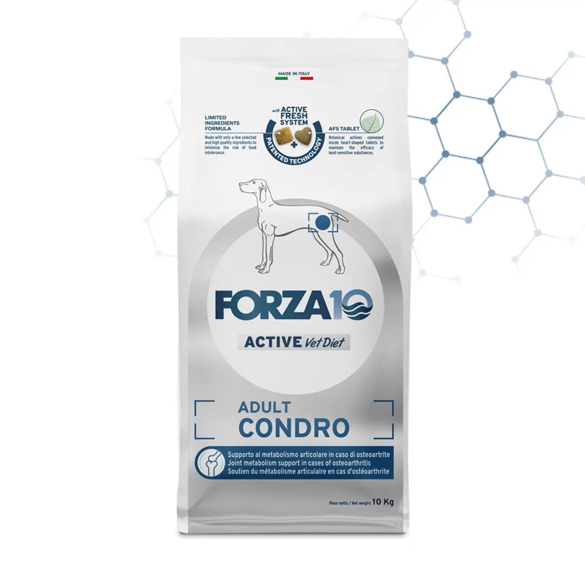 FORZA10 Active VetDiet Chondro, XS-XL, Peste, dieta veterinara, hrana uscata monoproteica caini, sistem articular, 10kg - Image 2