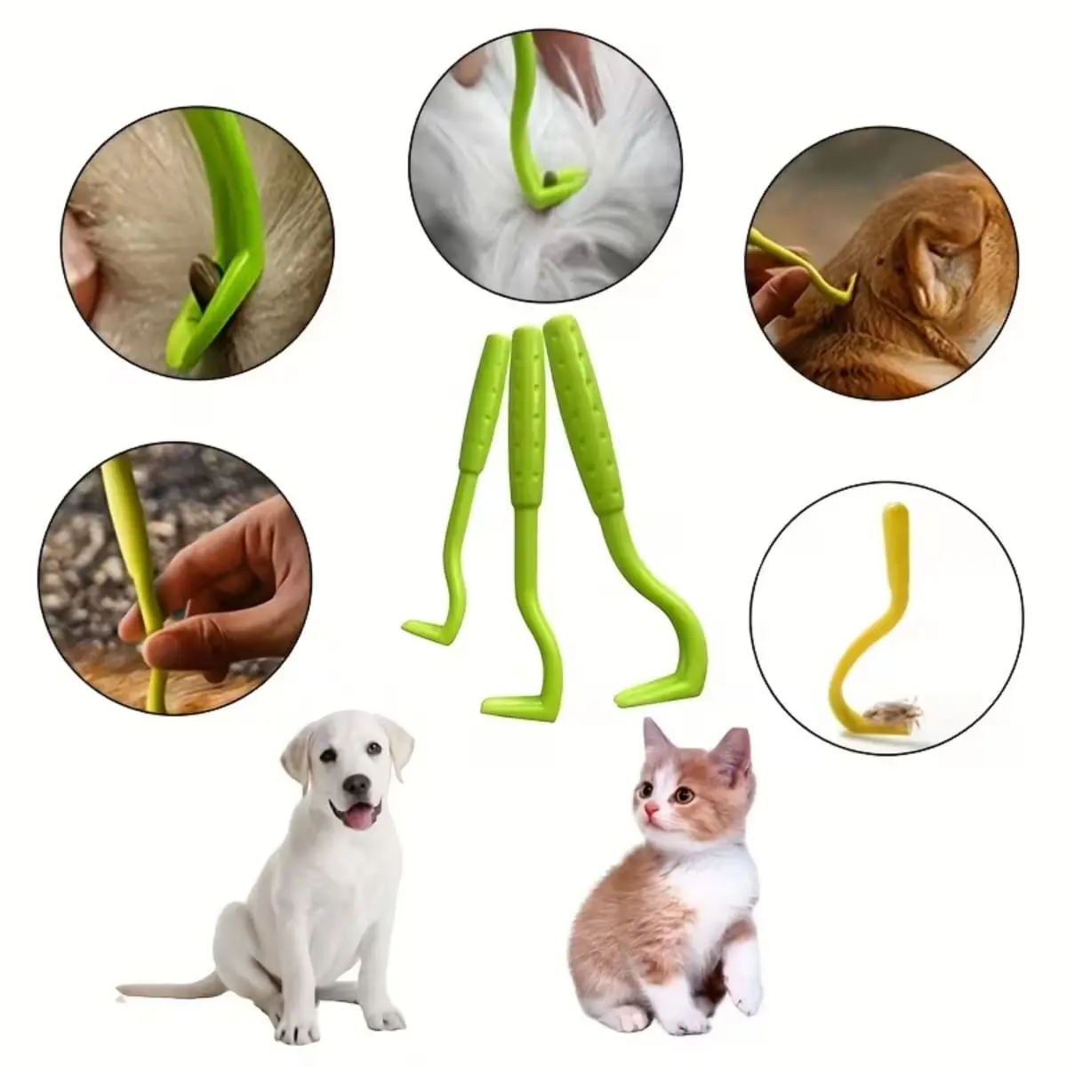 AMEEA Pet Tick Trap Set, accesoriu antiparazitar caini si pisici XS-XL, dispozitiv extractie capuse, verde, 3buc AMEEA Pet Tick Trap Set, accesoriu antiparazitar caini si pisici XS-XL dispozitiv extractie capuse, verde, 3buc - Image 6