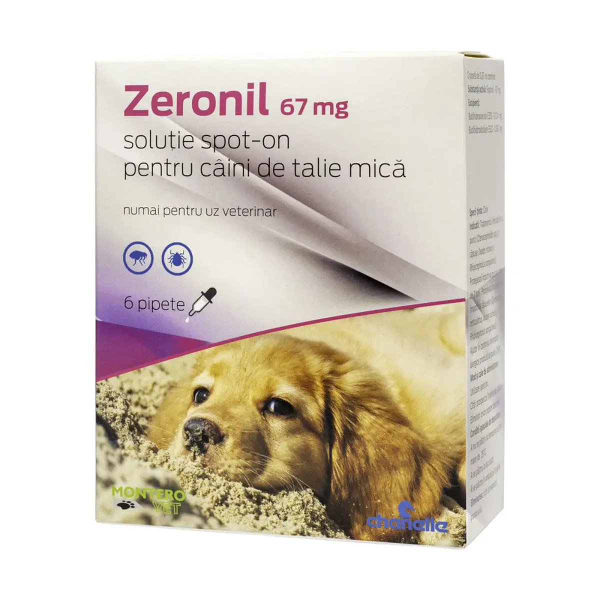 ZERONIL, deparazitare externa caini, pipete ZERONIL, deparazitare externa caini, XS-S(2 - 10kg), pipete, 67mg x 6buc