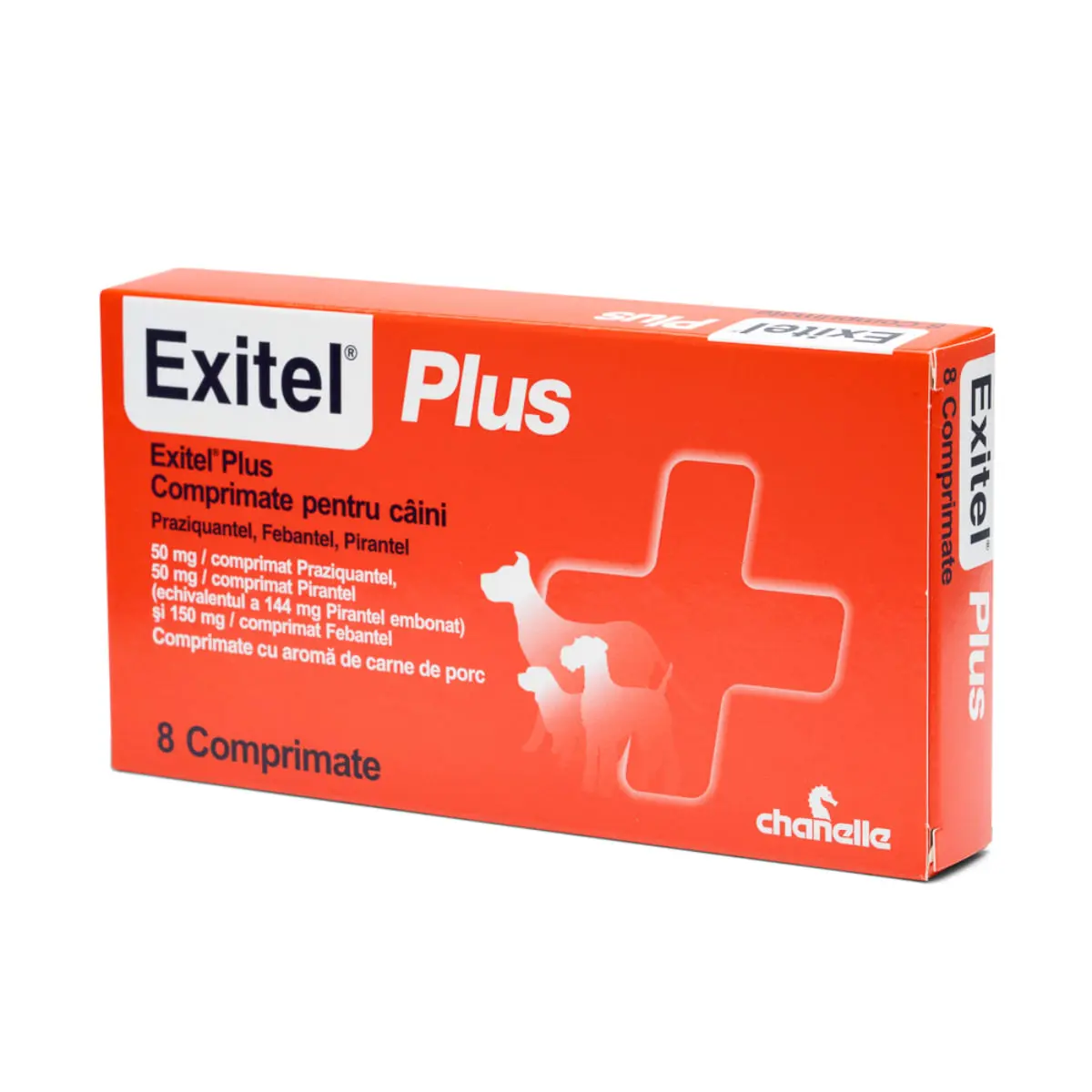 EXITEL Plus 50/144/150mg, deparazitare interna caini, XS-M, comprimate, Porc, 8buc - Image 2