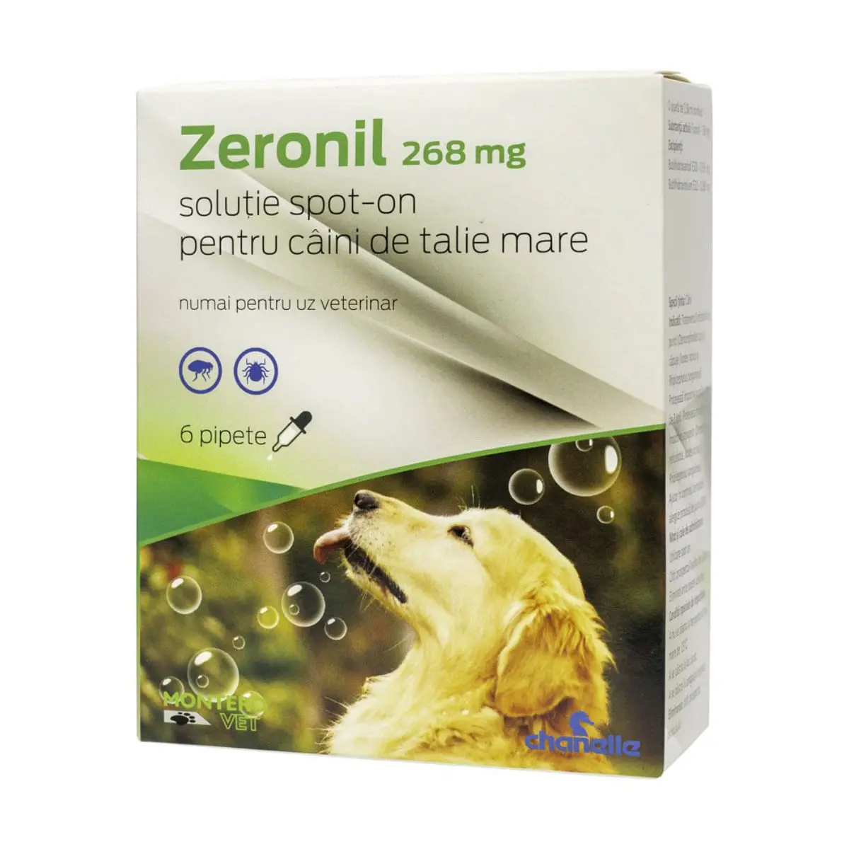 ZERONIL, deparazitare externa caini, pipete ZERONIL, deparazitare externa caini, M-XL(20 - 40kg), pipete, 268mg x 6buc