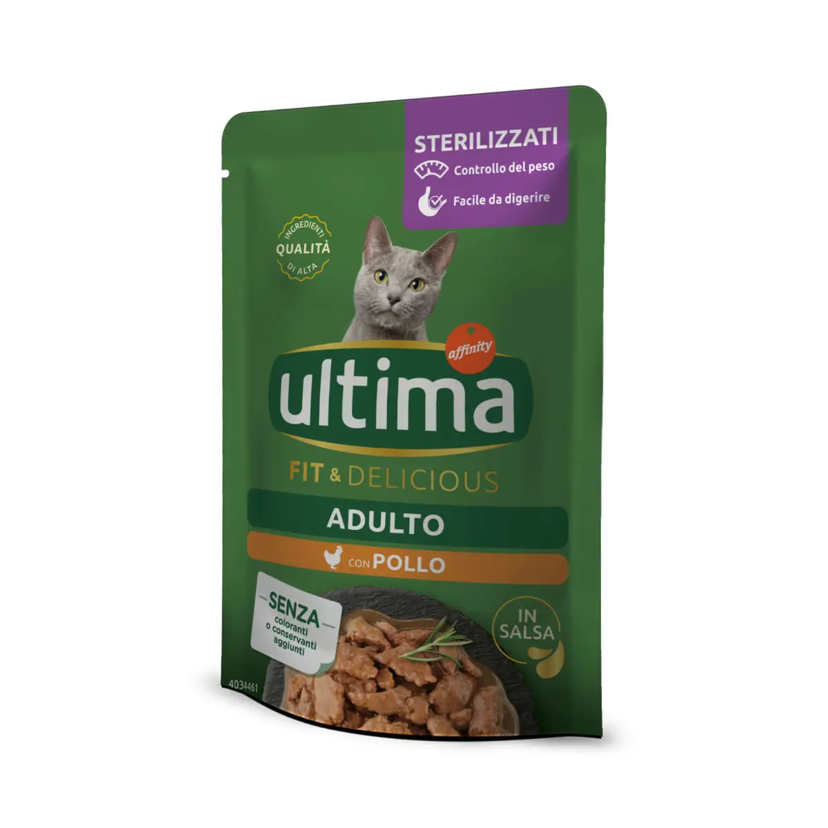 ULTIMA Fit & Delicious Sterilised, Pui, plic hrana umeda pisici sterilizate, (in sos), 85g