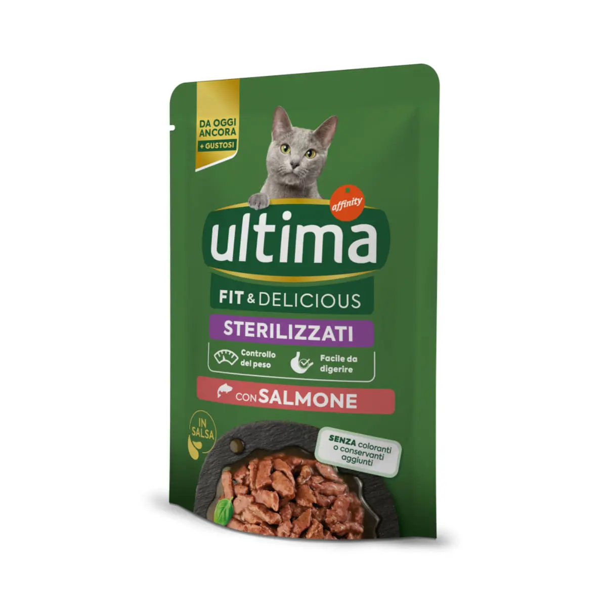 ULTIMA Fit & Delicious Sterilised, Somon, plic hrana umeda pisici sterilizate, (in sos), 85g