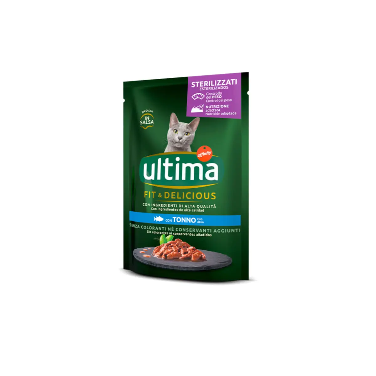 ULTIMA Fit & Delicious Sterilised, Ton, plic hrana umeda pisici sterilizate, (in sos), 85g