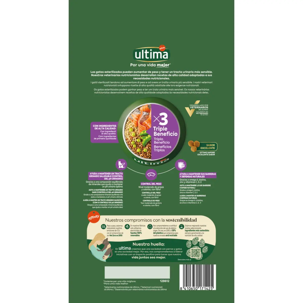 ULTIMA Sterilised, Somon, hrana uscata pisici sterilizate, 1.5kg - Image 3