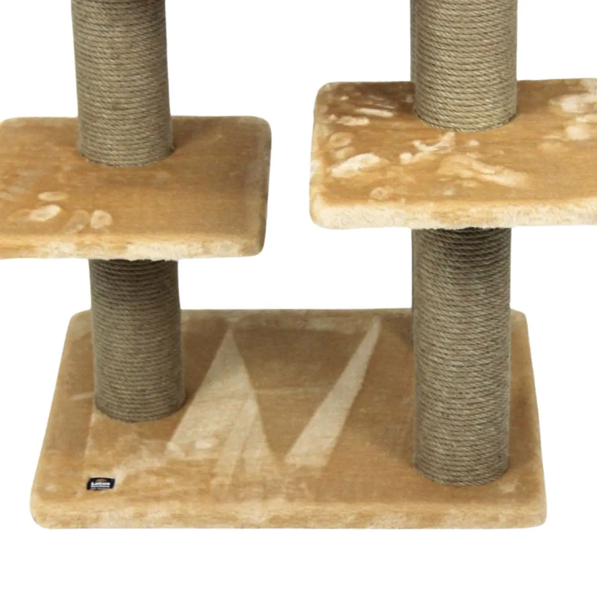 SHAW Zurih, ansamblu de joaca pisici, 7 etaje, 1 casuta, MDF si plus, elemente de zgariat, bej, 55x80x150cm - Image 8