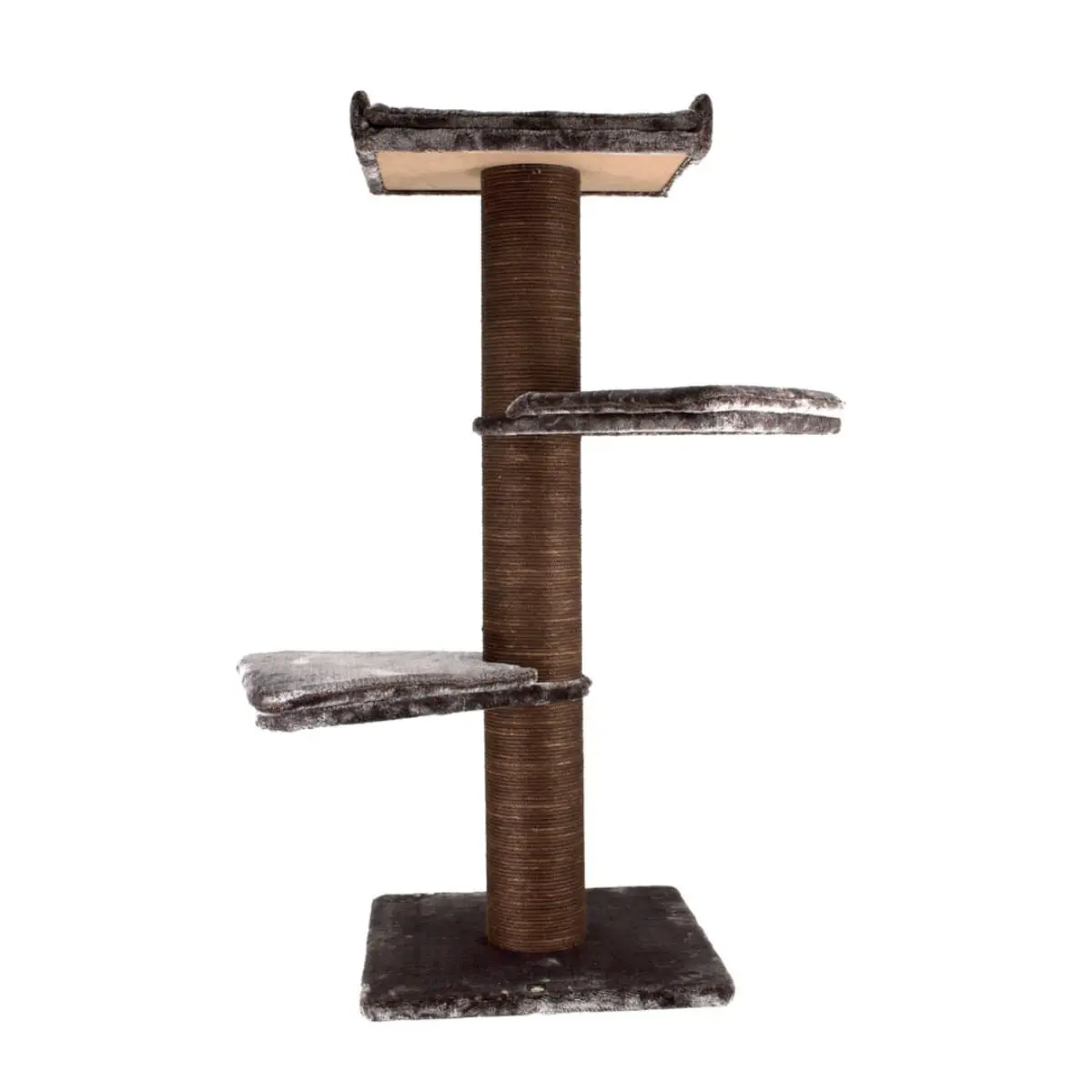 SHAW Paris, ansamblu de joaca pisici, 3 etaje, MDF si plus, elemente de zgariat, maro, 90x90x159cm