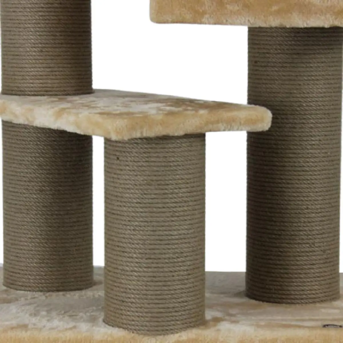 SHAW Toulouse, ansamblu de joaca pisici, 3 etaje, 1 casuta, MDF si plus, elemente de zgariat, bej, 70x70x120cm - Image 5