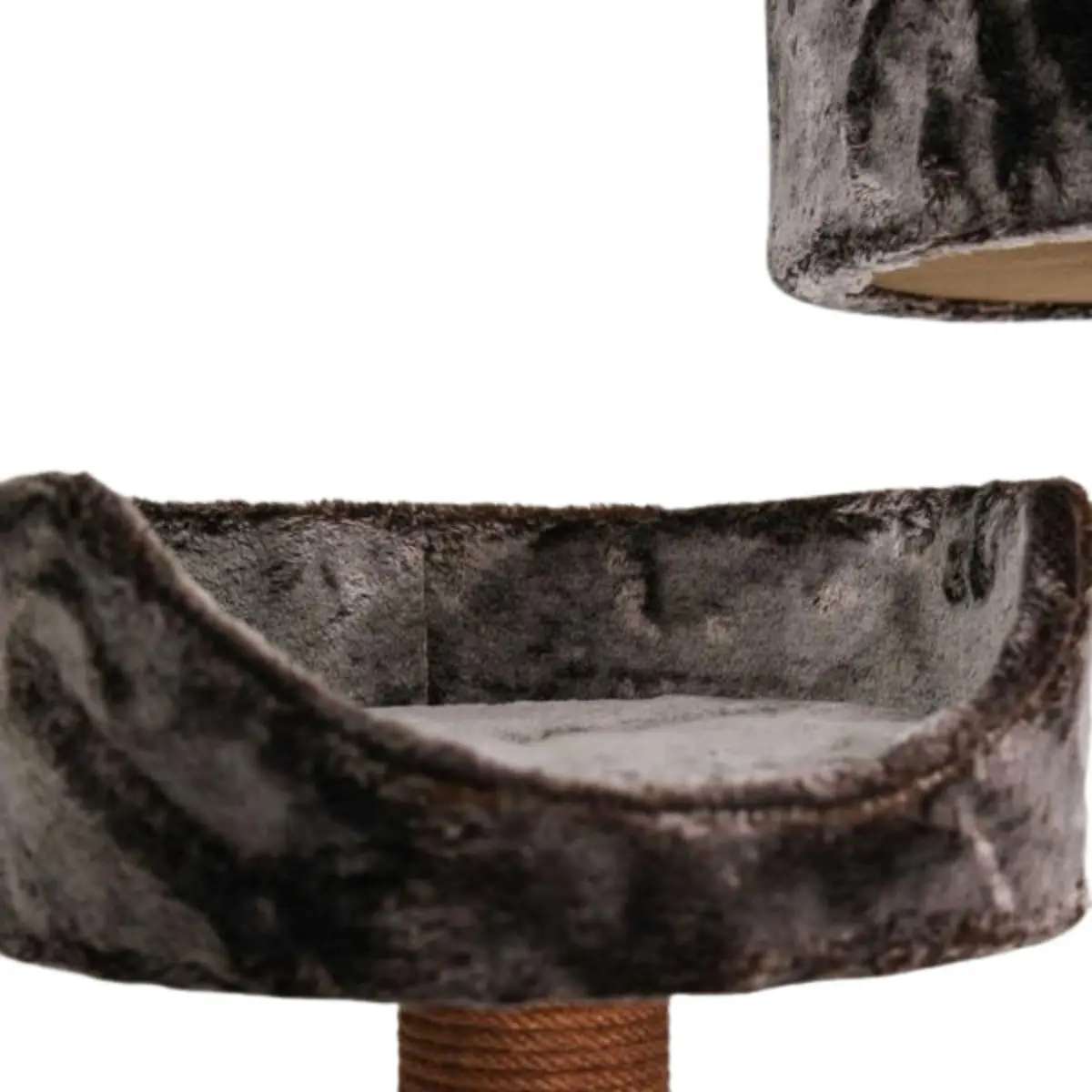 SHAW Warsaw, ansamblu de joaca pisici, 3 etaje, 1 casuta, MDF si plus, elemente de zgariat, maro, 65x80x130cm - Image 7