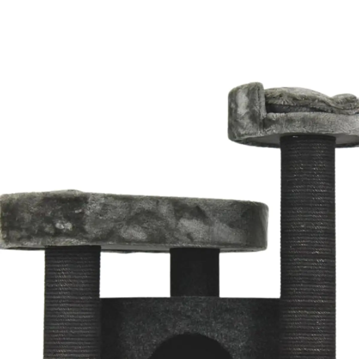 SHAW Roma, ansamblu de joaca pisici, 4 etaje, 1 casuta, MDF si plus, elemente de zgariat, gri, 60x60x134cm - Image 6