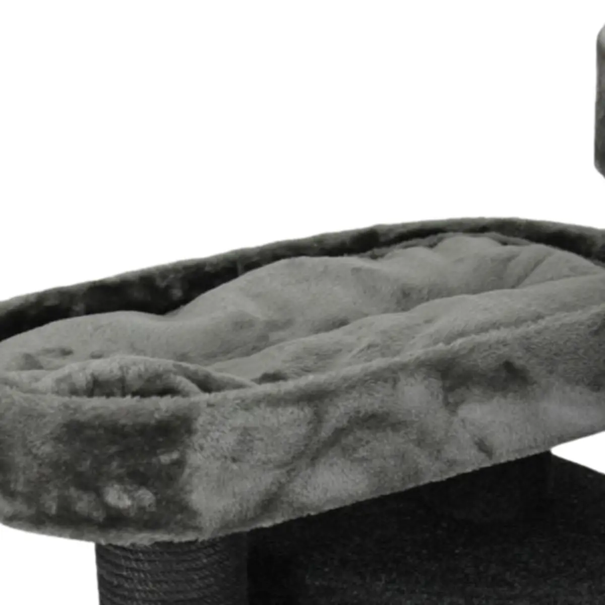 SHAW Roma, ansamblu de joaca pisici, 4 etaje, 1 casuta, MDF si plus, elemente de zgariat, gri, 60x60x134cm - Image 8