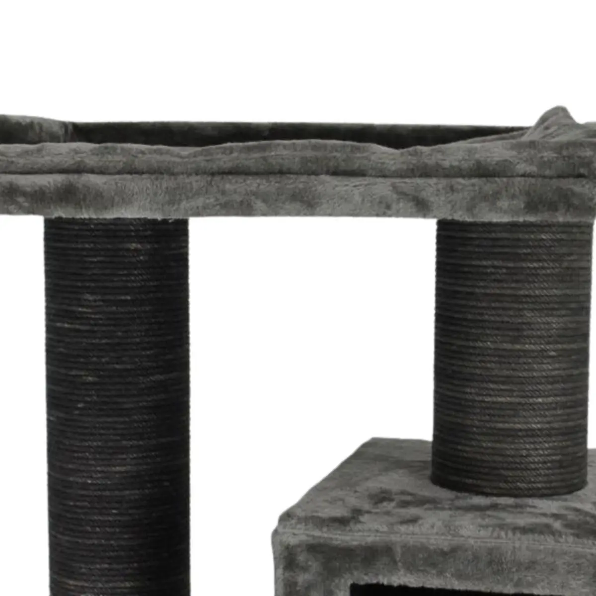 SHAW Toulouse, ansamblu de joaca pisici, 3 etaje, 1 casuta, MDF si plus, elemente de zgariat, gri, 70x70x120cm - Image 6