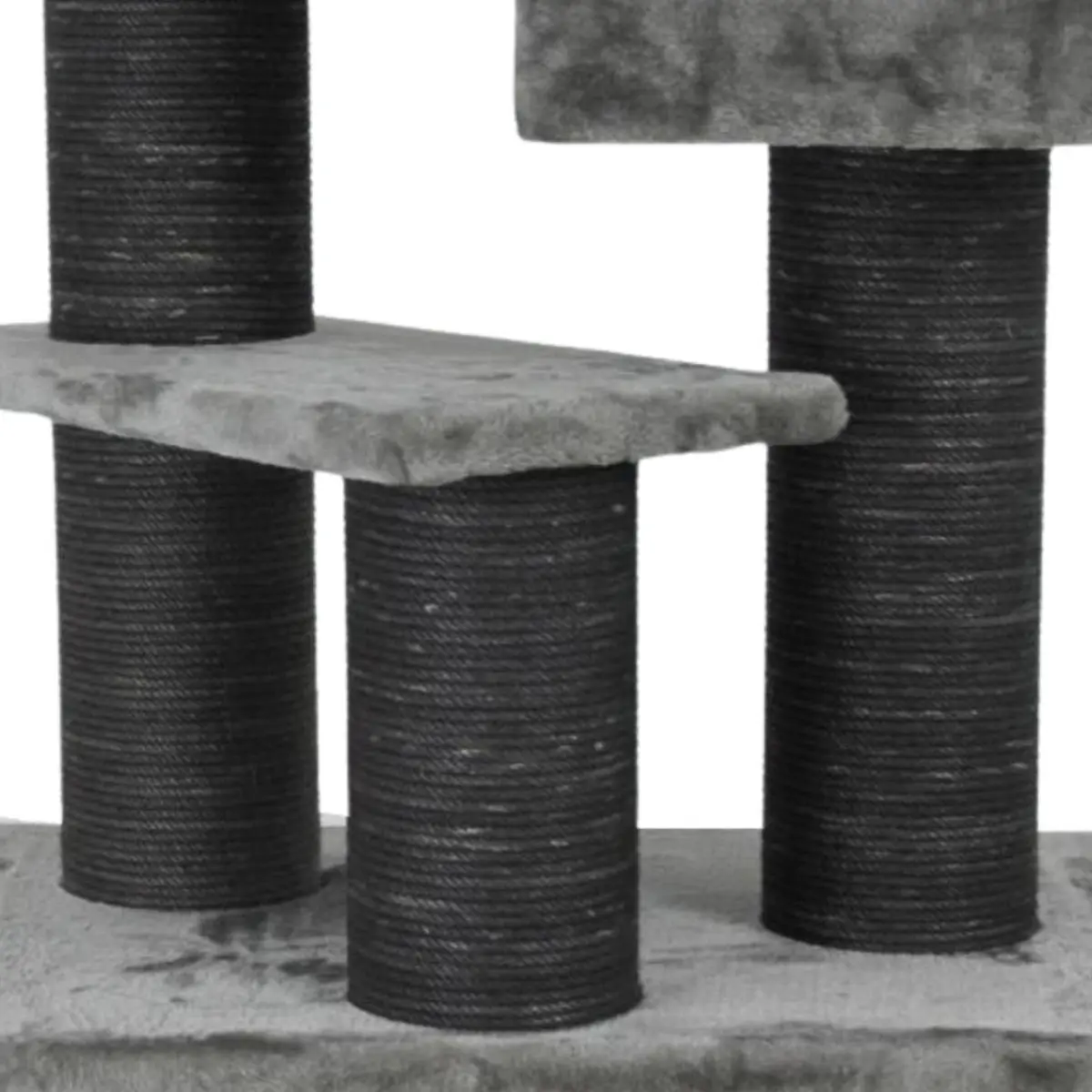 SHAW Toulouse, ansamblu de joaca pisici, 3 etaje, 1 casuta, MDF si plus, elemente de zgariat, gri, 70x70x120cm - Image 7