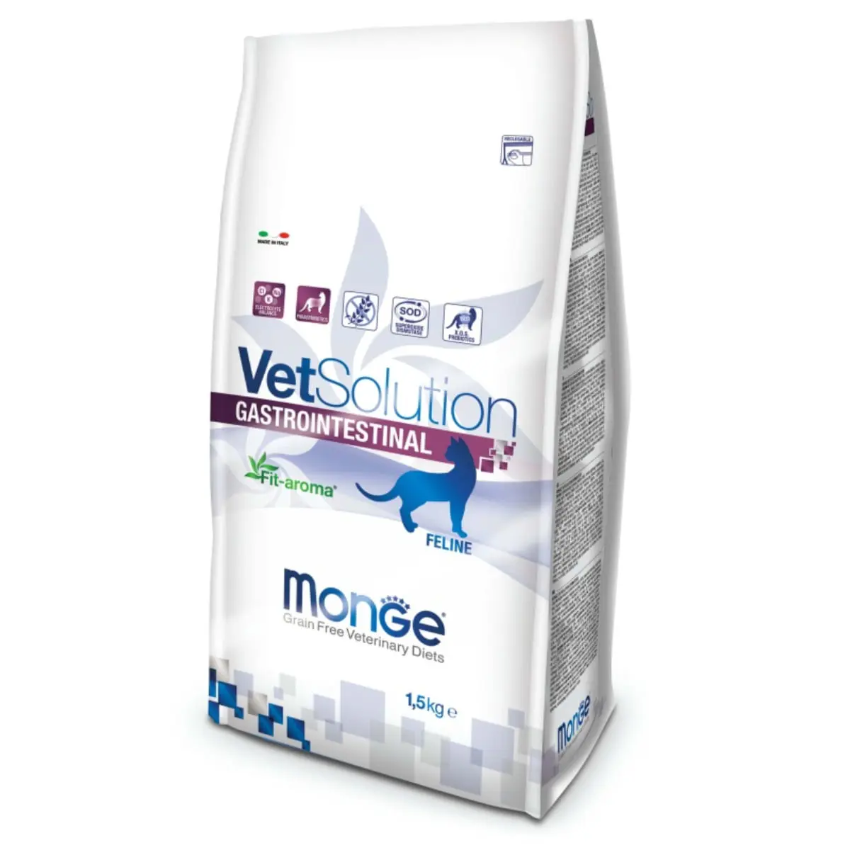 MONGE VETSOLUTION Gastrointestinal, Porc, dieta veterinara, hrana uscata fara cereale pisici, sistem digestiv, 1.5kg - Image 2