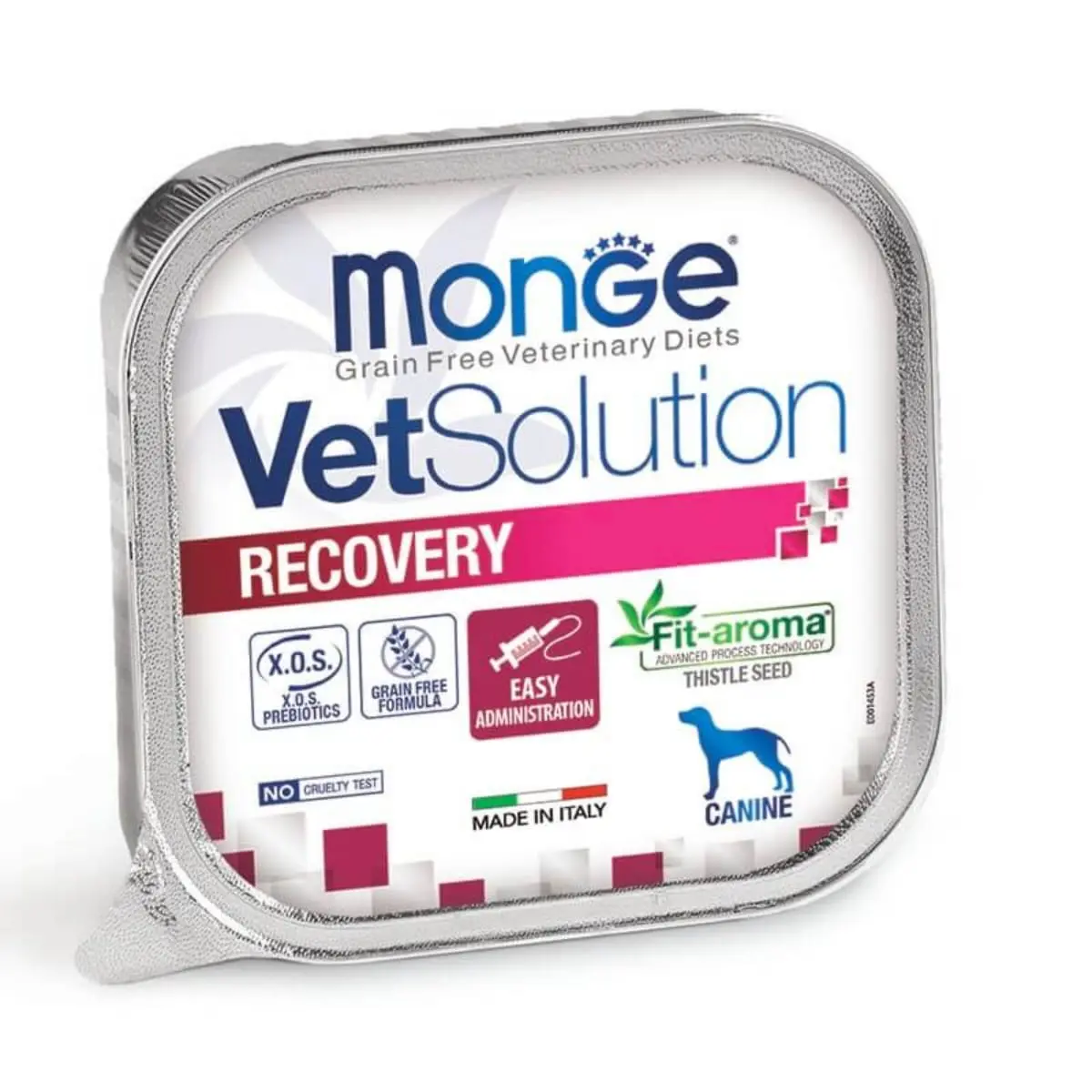 MONGE VETSOLUTION Recovery, XS-XL, Ficat si Porc, dieta veterinara, tavita hrana umeda fara cereale caini, convalescenta, (topping), 150g